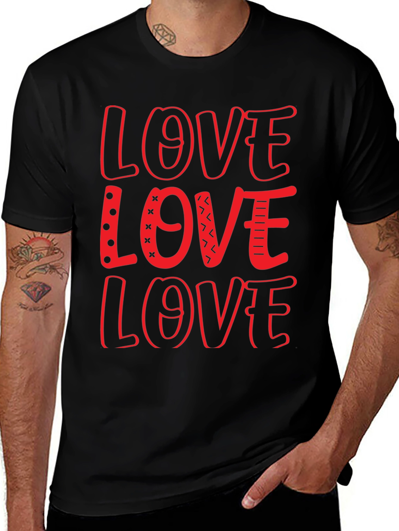 Variant 9 of Love Design Black Crew Neck T-Shirt