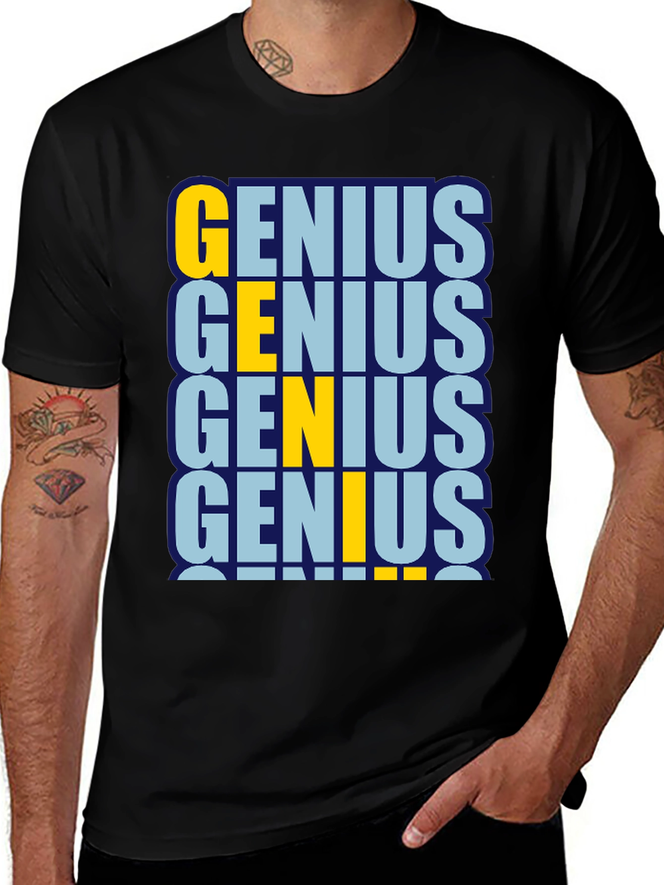 Variant 11 of Genius Stacked Tee - Bold Statement Shirt