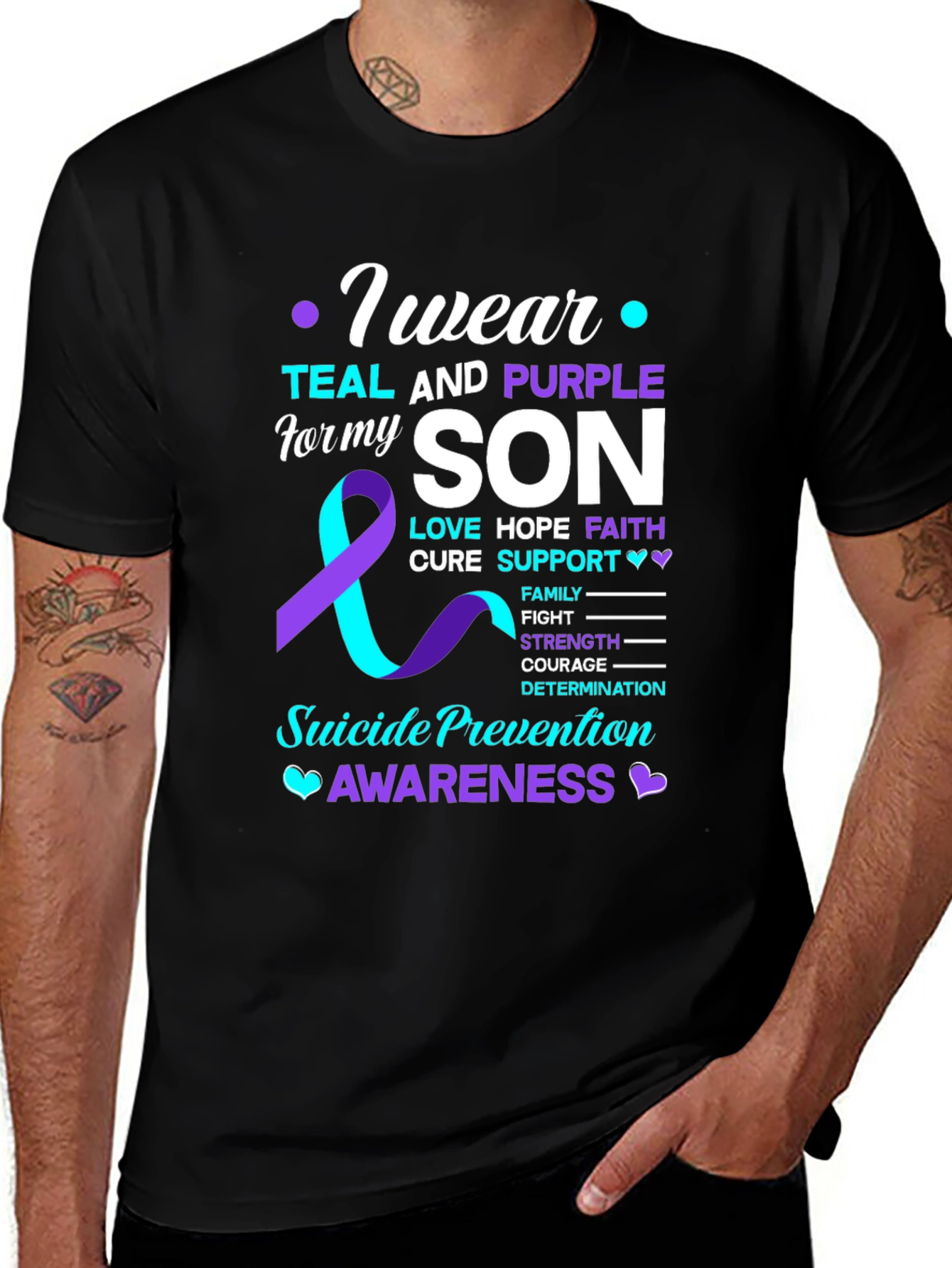 Teal and Purple Suicide Awareness T-Shirt