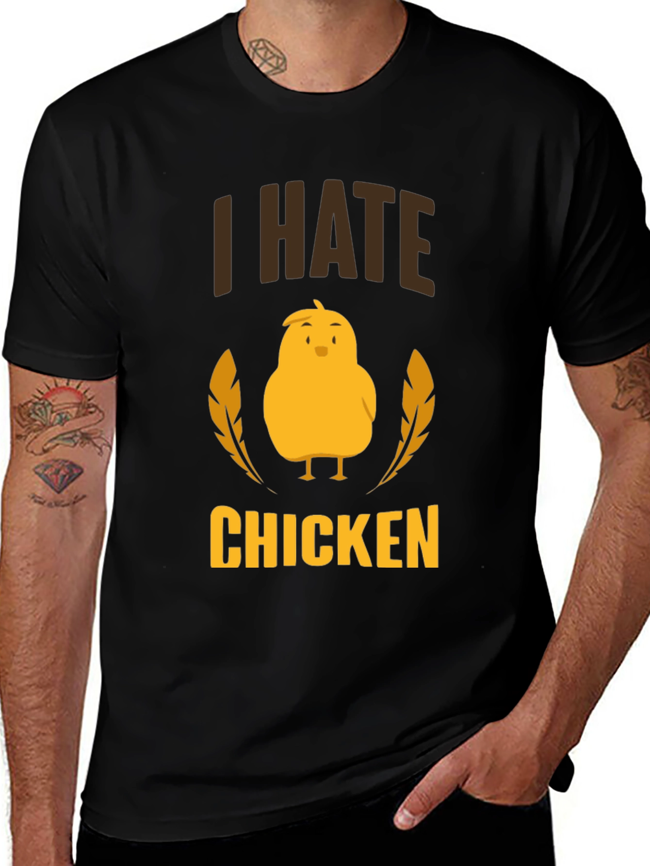 Variant 30 of I Hate Chicken T-Shirt - Funny Graphic Tee