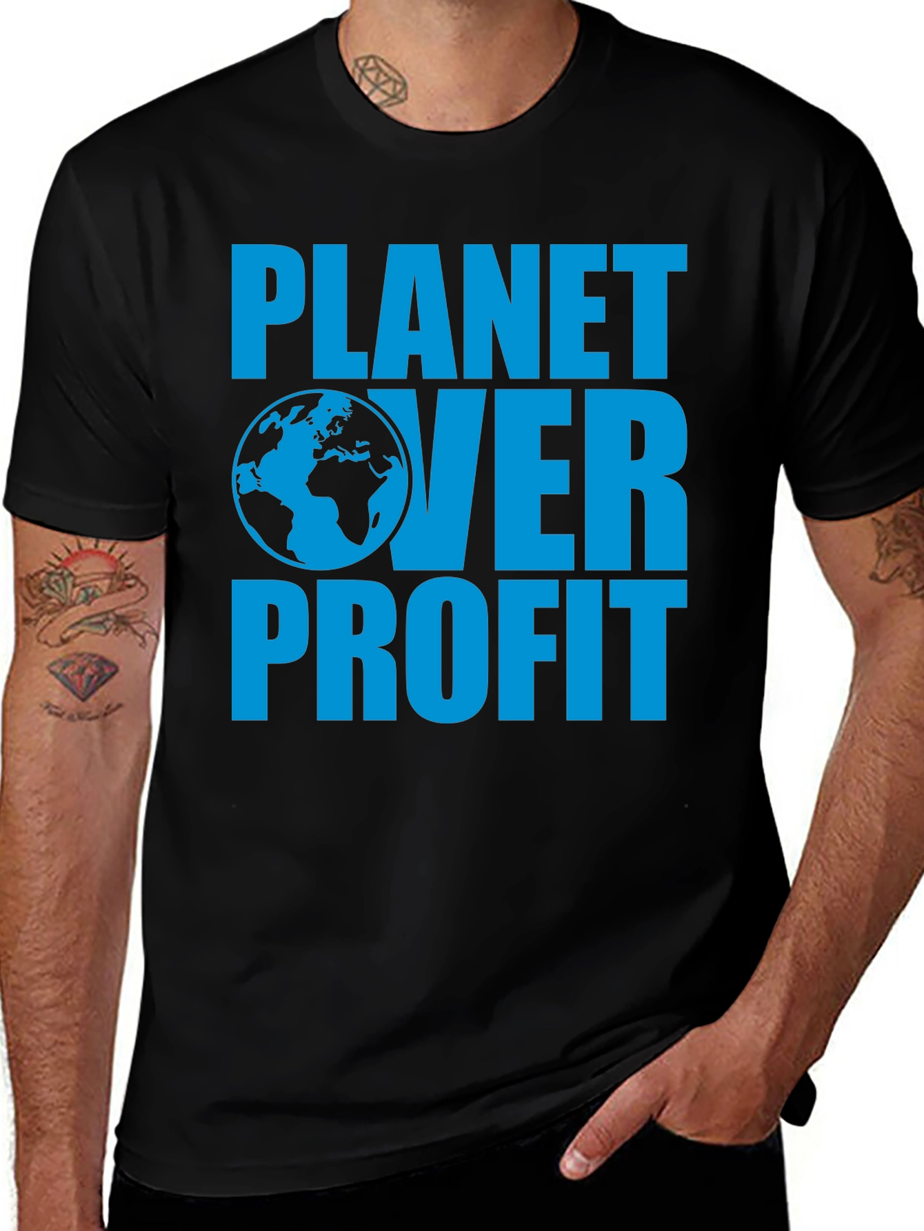 Variant 22 of Planet Over Profit T-Shirt - Eco-Friendly Statement Tee