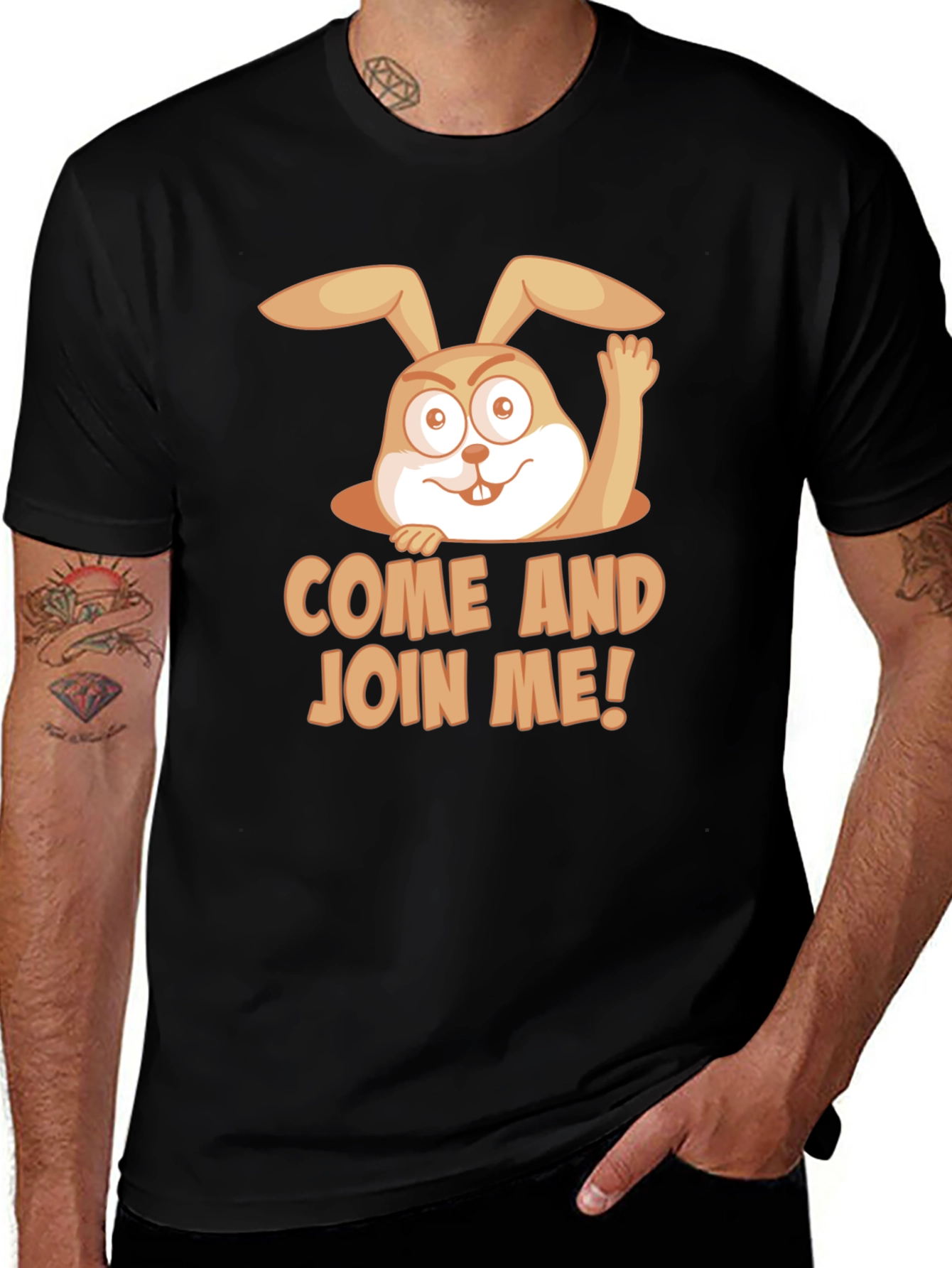 Variant 10 of Come and Join Me! Rabbit Graphic T-Shirt