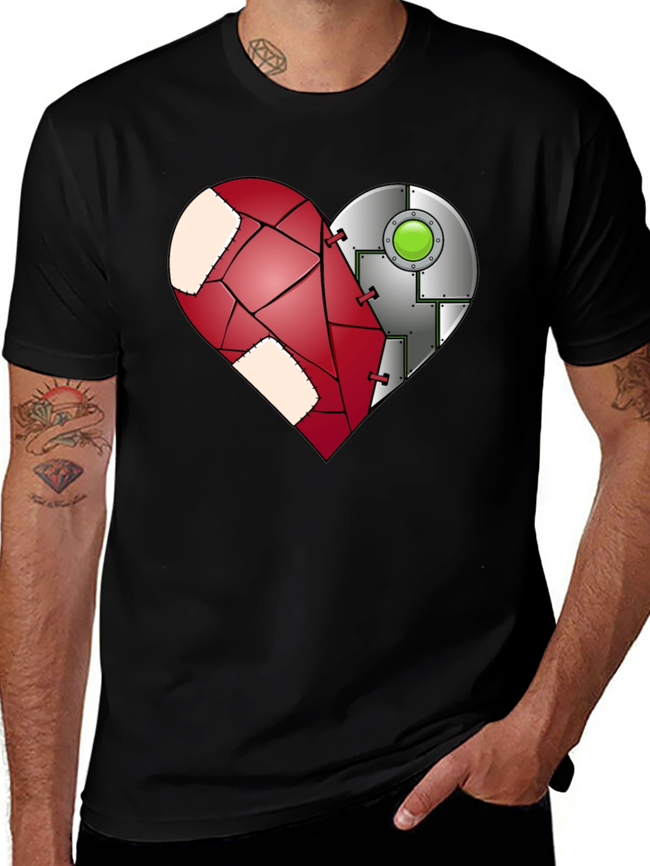 Variant 10 of Robotic Heart Graphic T-Shirt