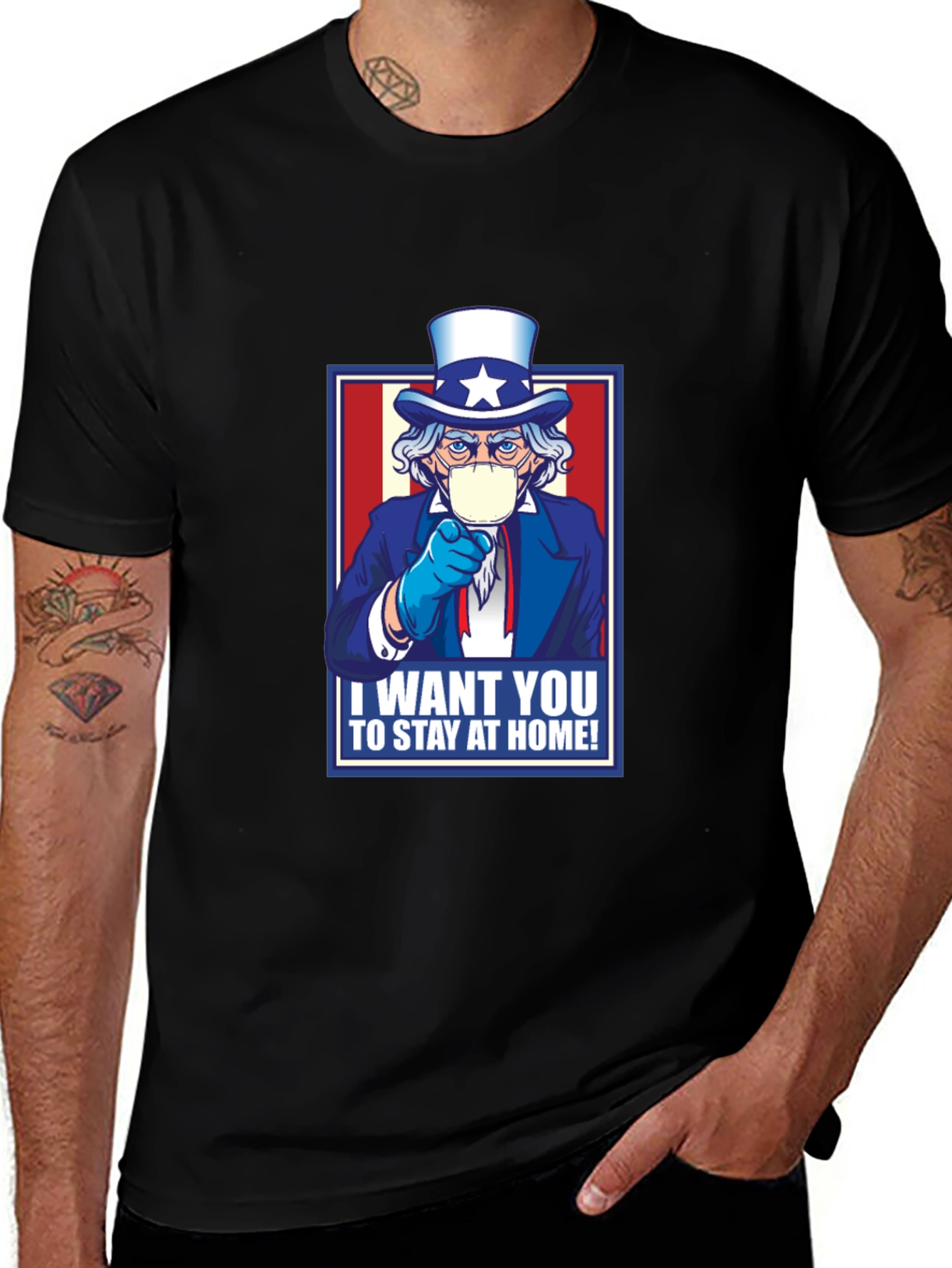 Variant 27 of Stay Home Uncle Sam T-Shirt