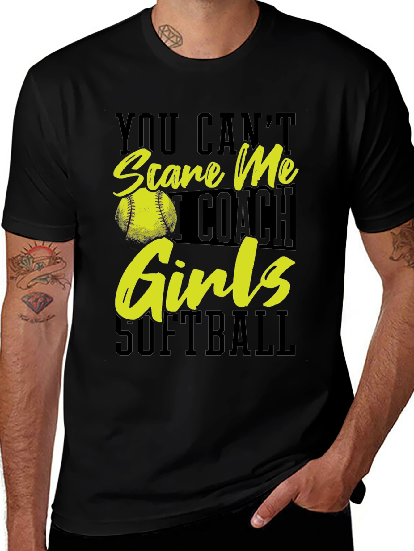 Variant 18 of Softball Coach T-Shirt - You Can't Scare Me