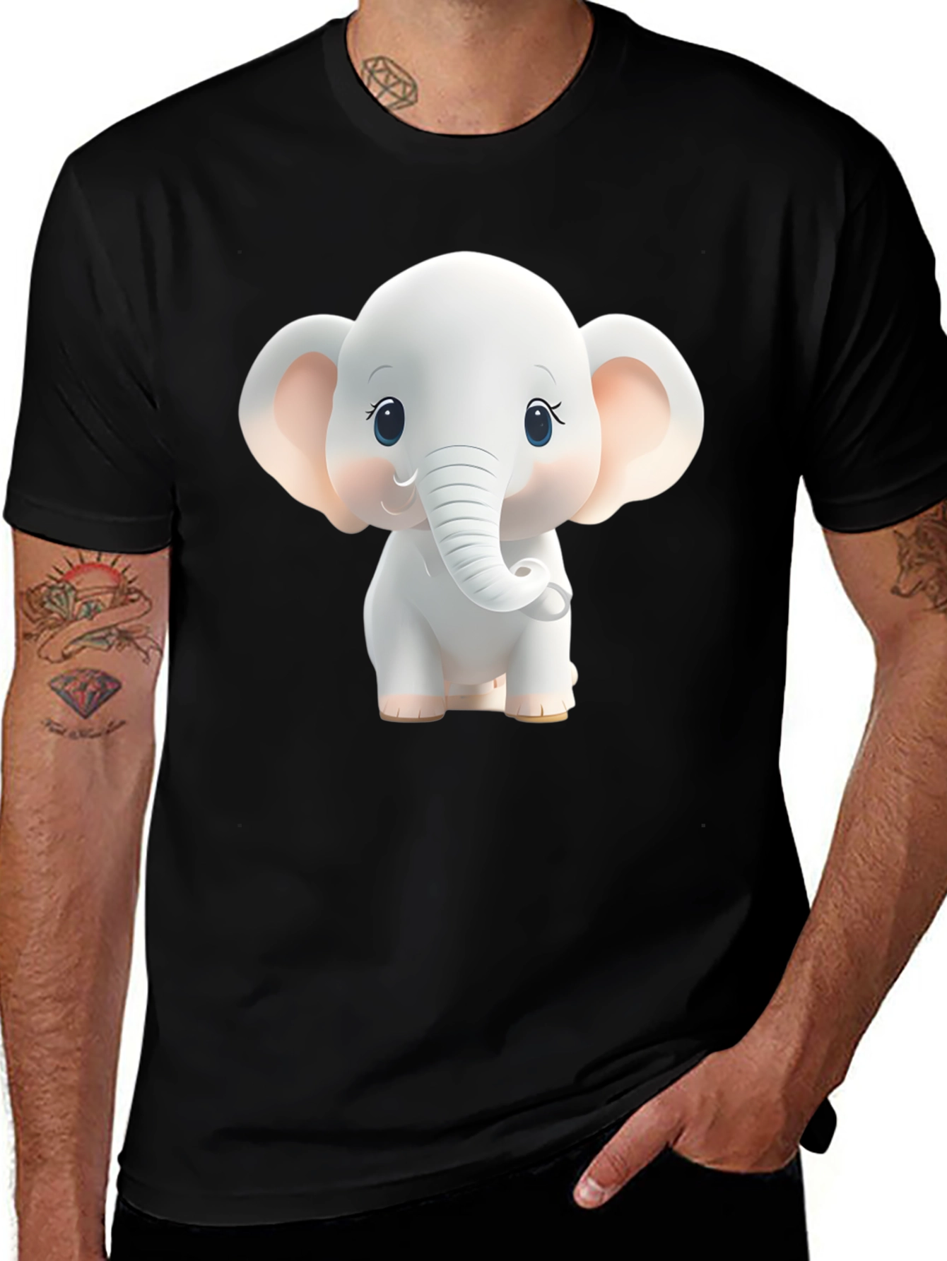 Cute Elephant Graphic T-Shirt