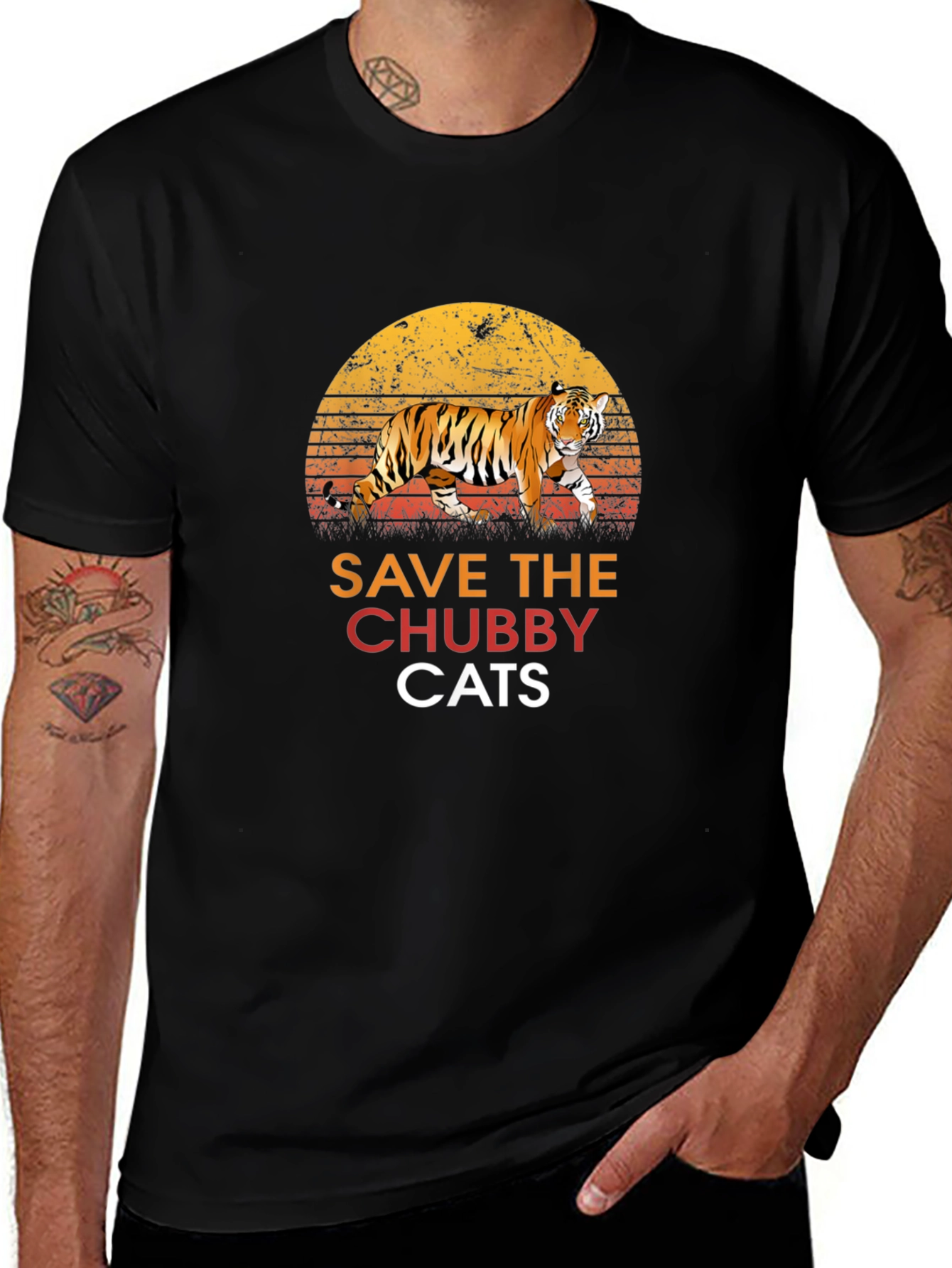 Variant 8 of Save the Chubby Cats T-Shirt Tiger Graphic Tee