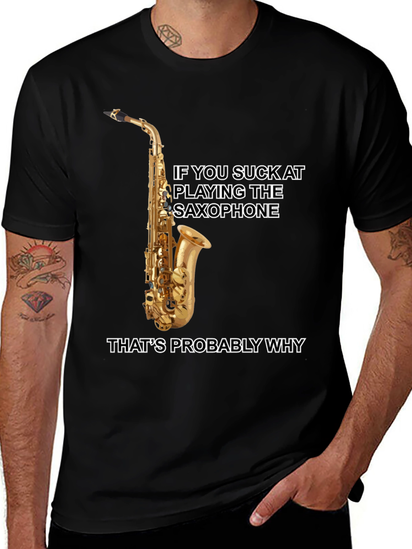 Variant 18 of Saxophone Player T-Shirt: Funny Musical Humor Tee