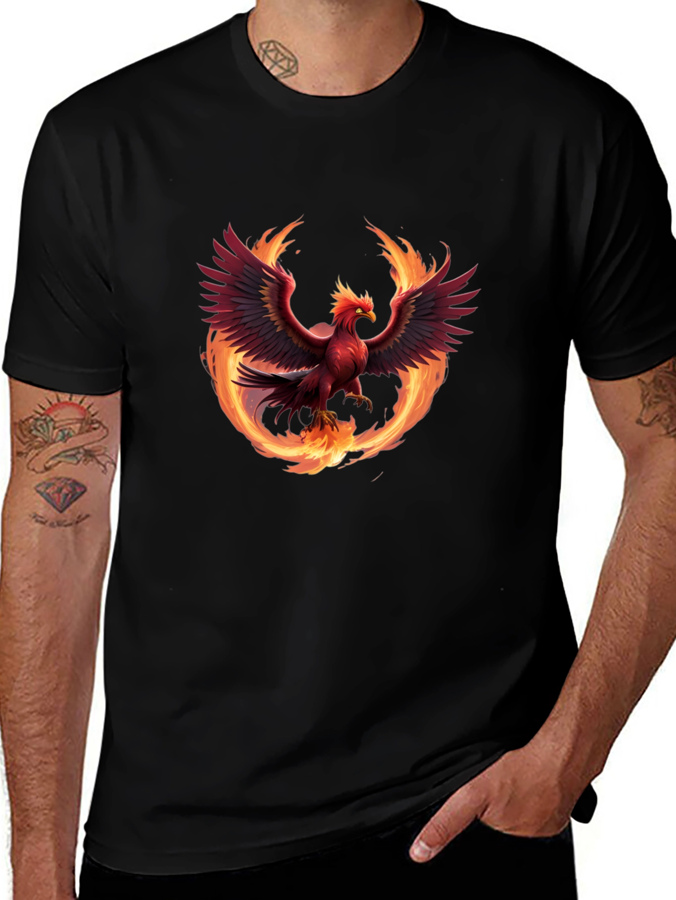 Variant 17 of Phoenix Firebird Graphic Black T-Shirt