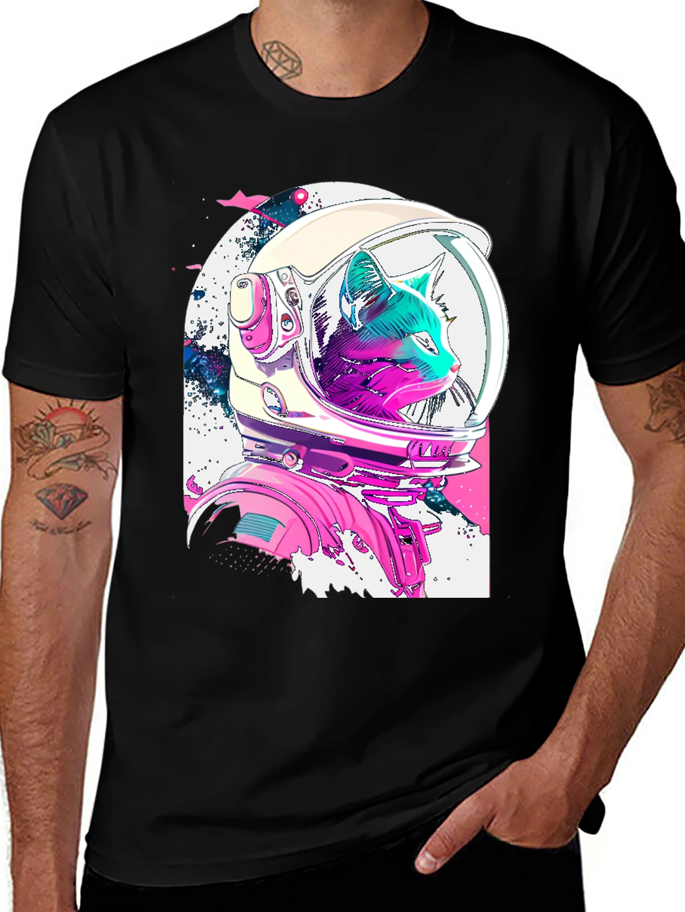 Variant 2 of Cool Cat Astronaut Graphic Tee