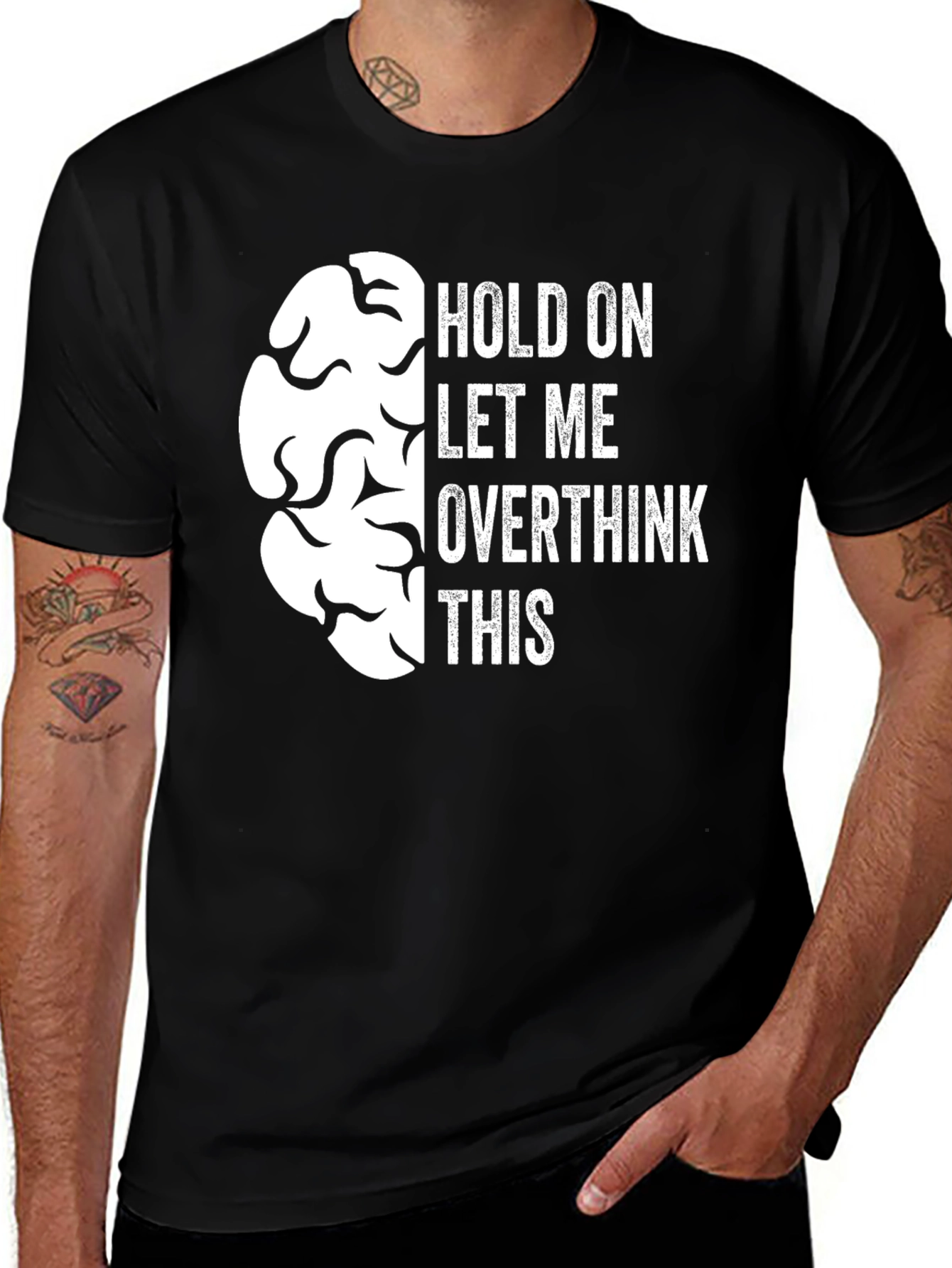 Variant 8 of Overthink Brain Graphic Tee - Funny Sarcastic T-Shirt
