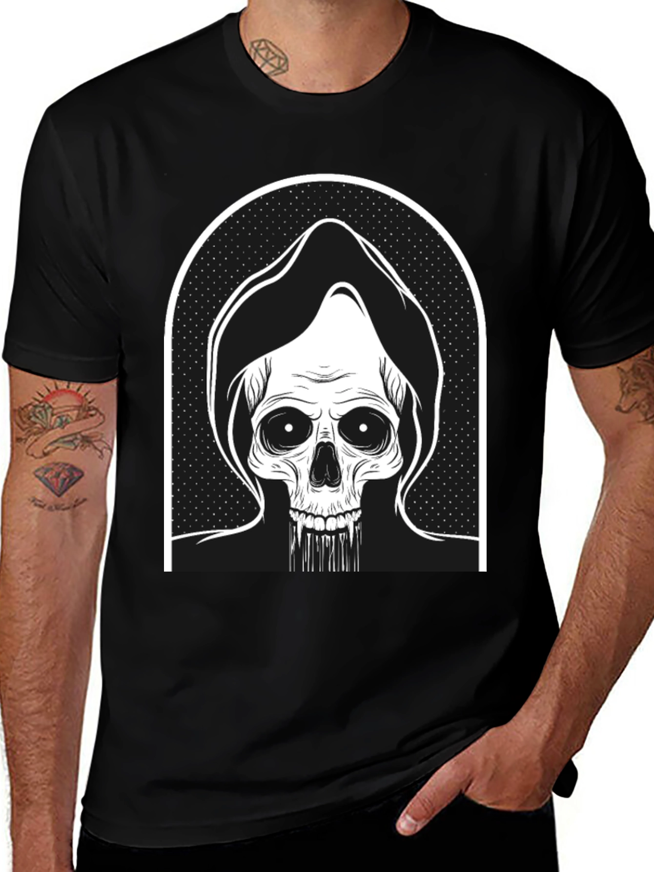 Variant 21 of Grim Reaper Graphic T-Shirt - Black