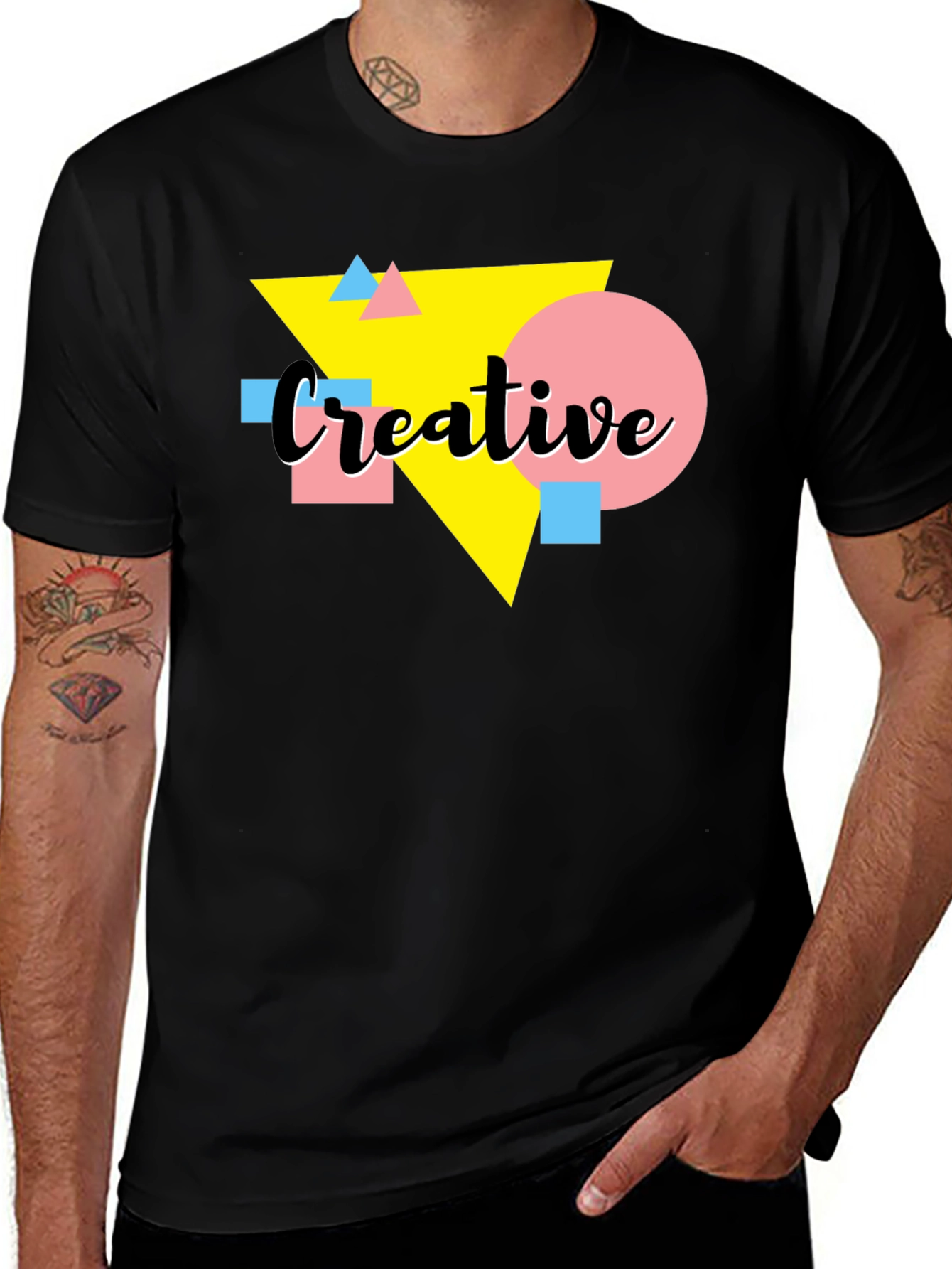 Variant 7 of Creative Graphic Tee - Black T-Shirt