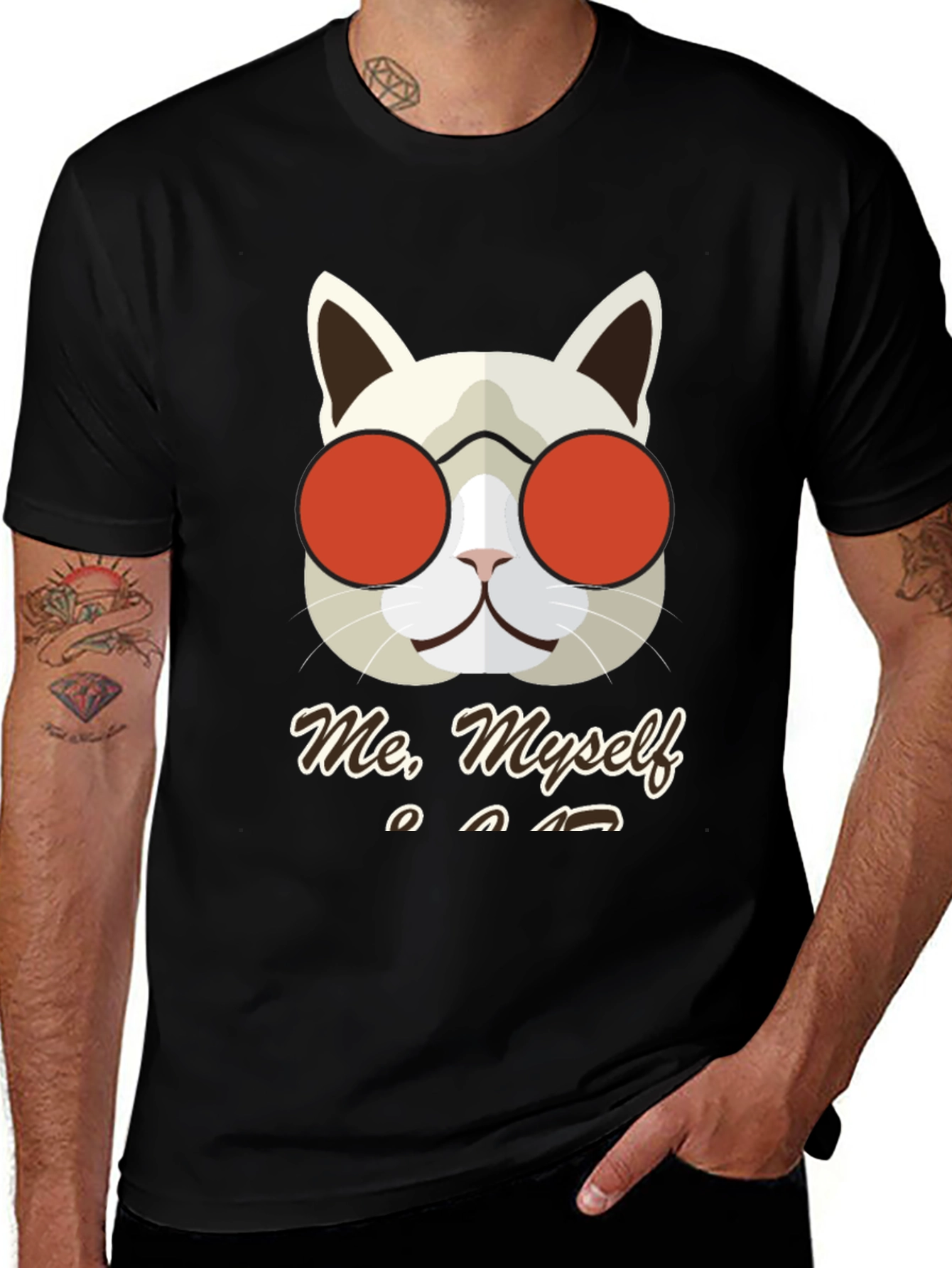 Variant 20 of Cool Cat T-Shirt - Me, Myself, and I Design