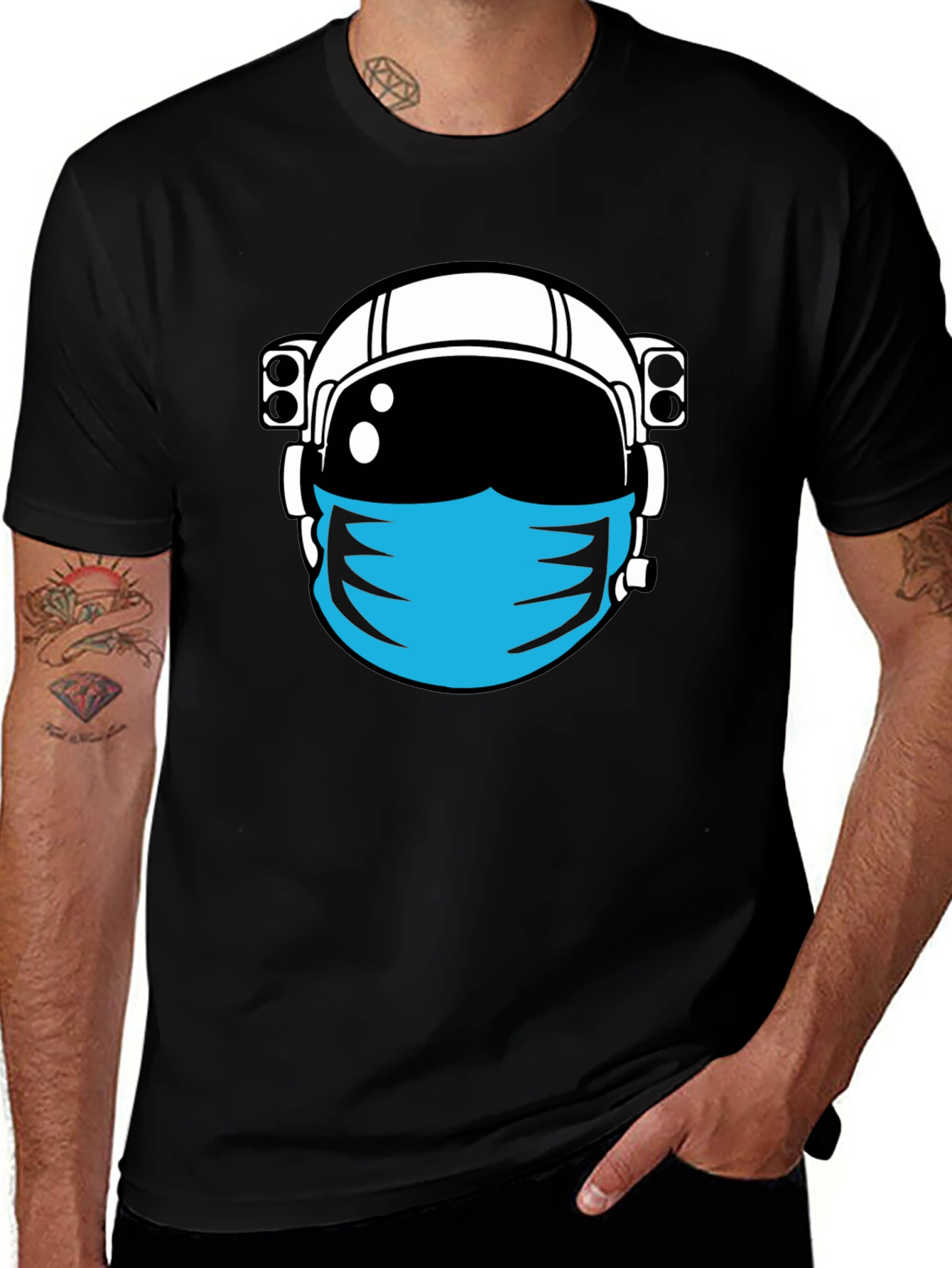 Variant 27 of Masked Astronaut Graphic Tee - Stay Safe in Space!