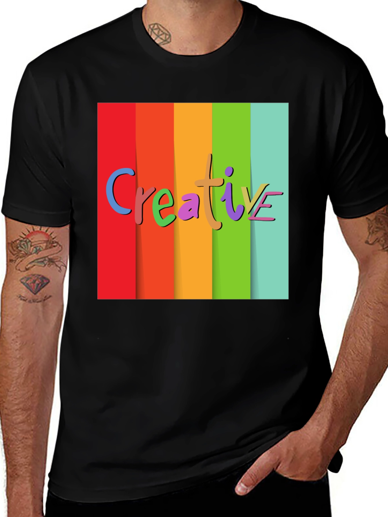 Variant 13 of Creative Colorful Rainbow Graphic Tee
