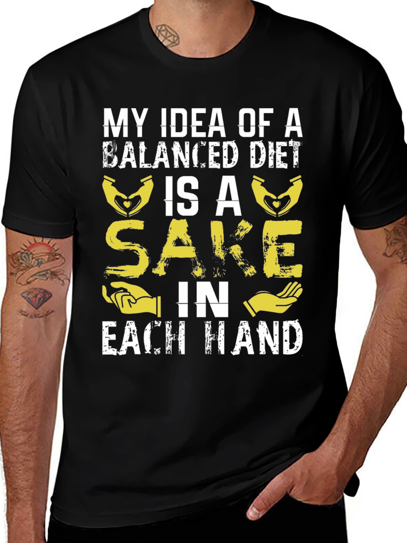 Variant 14 of Balanced Diet Sake T-Shirt - Funny Graphic Tee