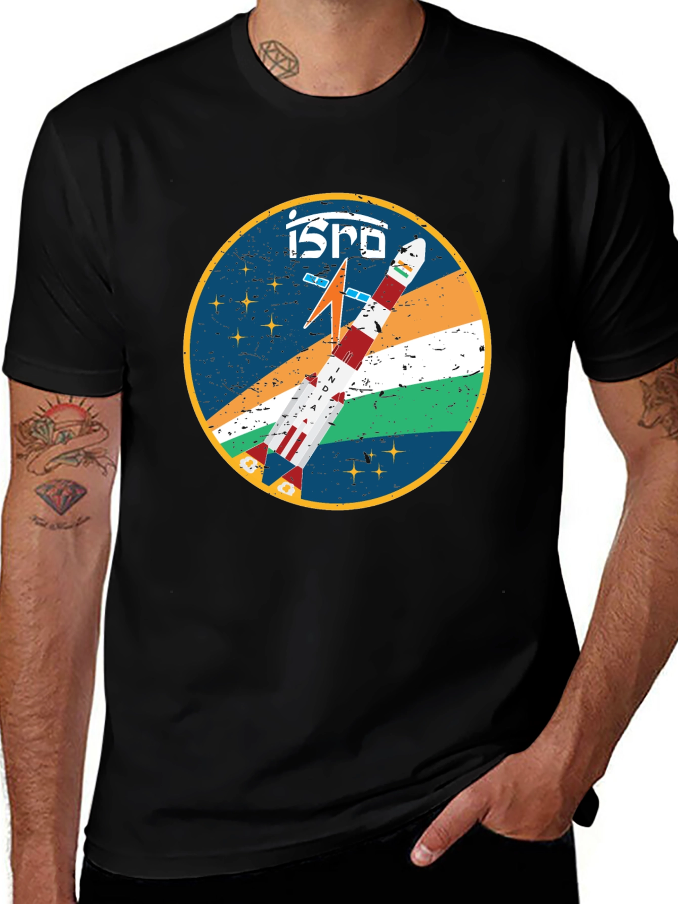 Variant 15 of ISRO Rocket Graphic T-Shirt - Space Exploration Tee