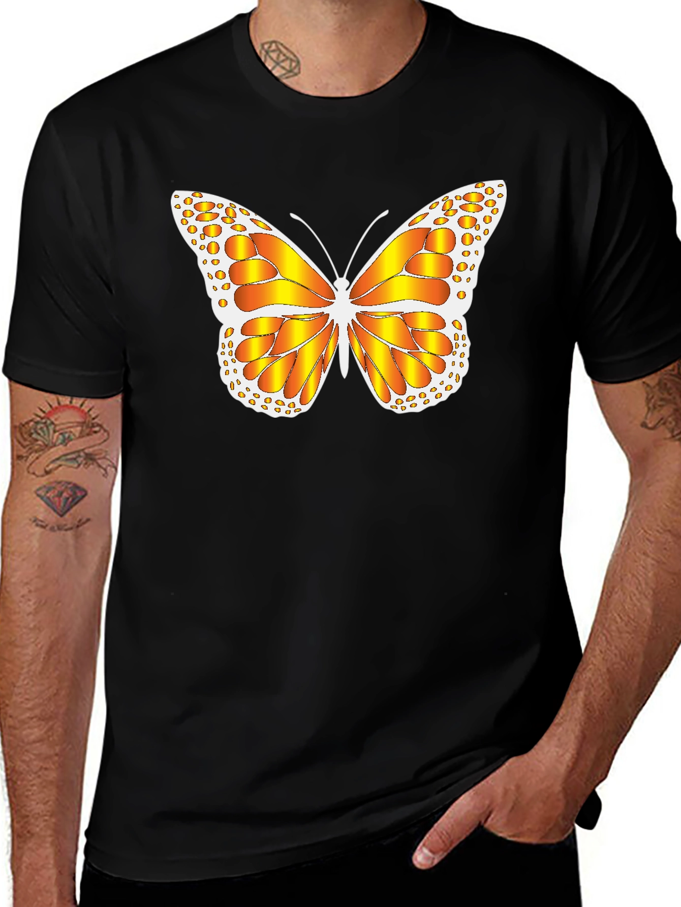 Variant 11 of Butterfly Graphic Black T-Shirt