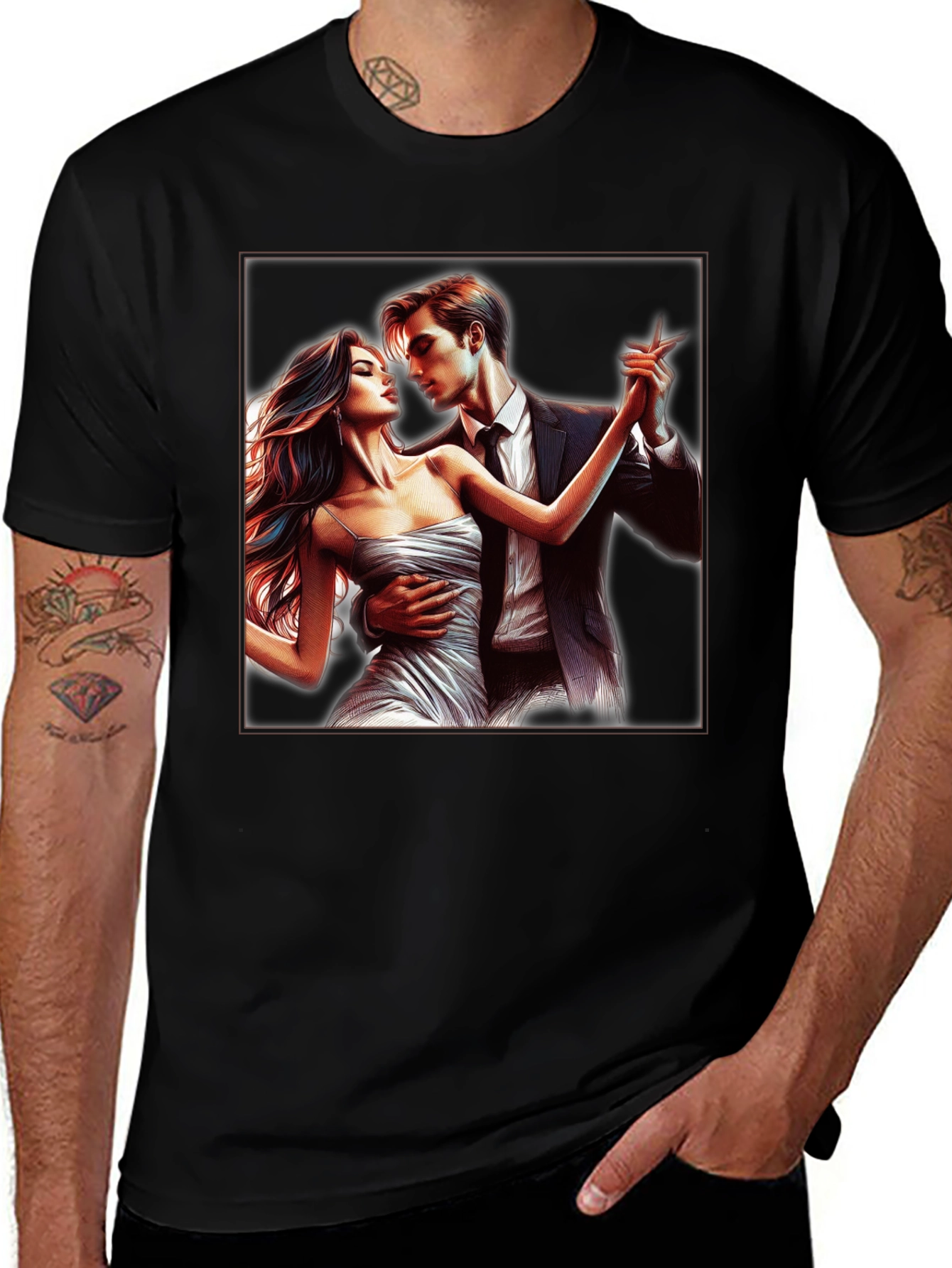 Variant 21 of Tango Dance Graphic Tee - Stylish Black T-Shirt