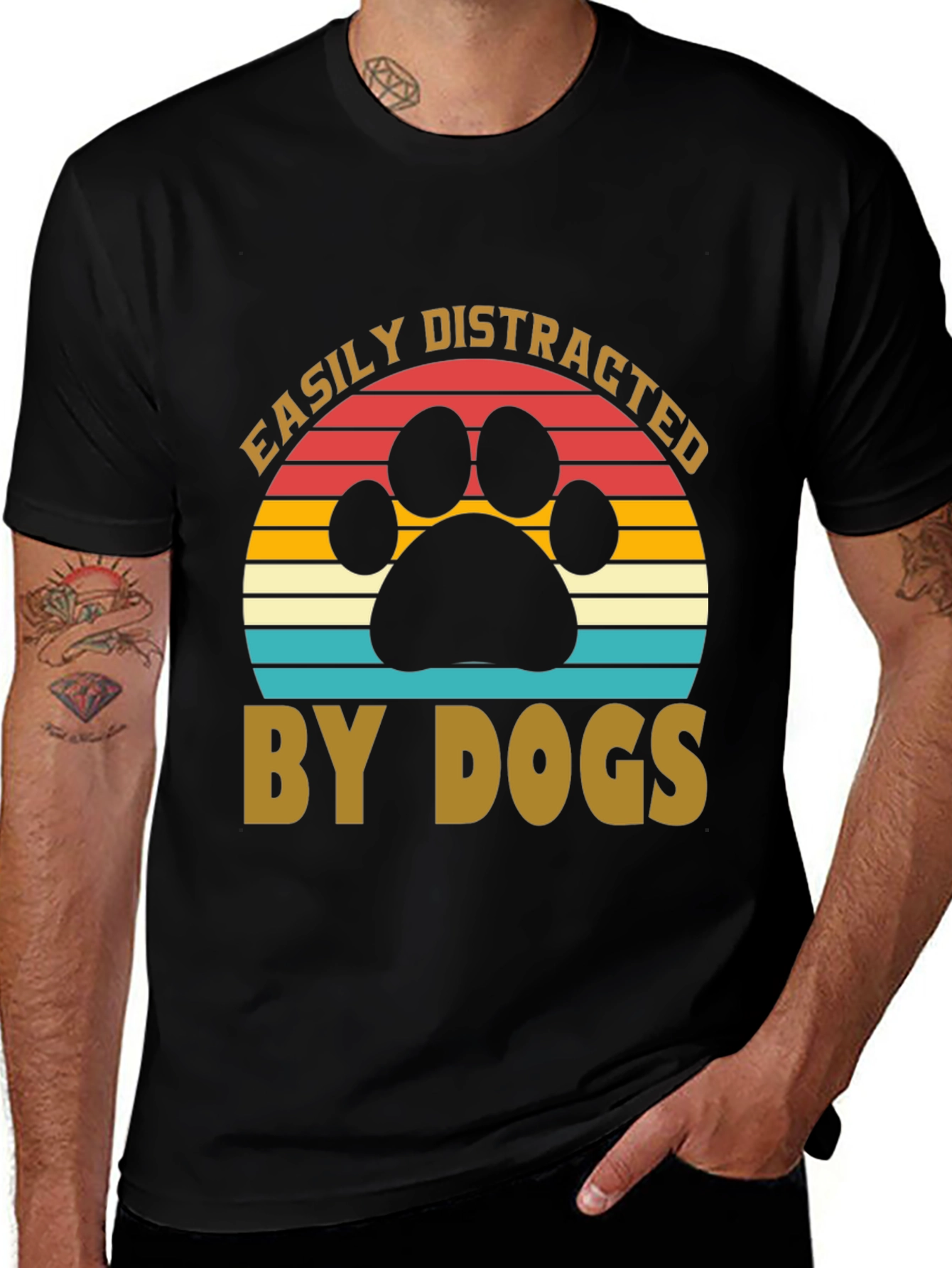 Variant 24 of Easily Distracted by Dogs Graphic T-Shirt