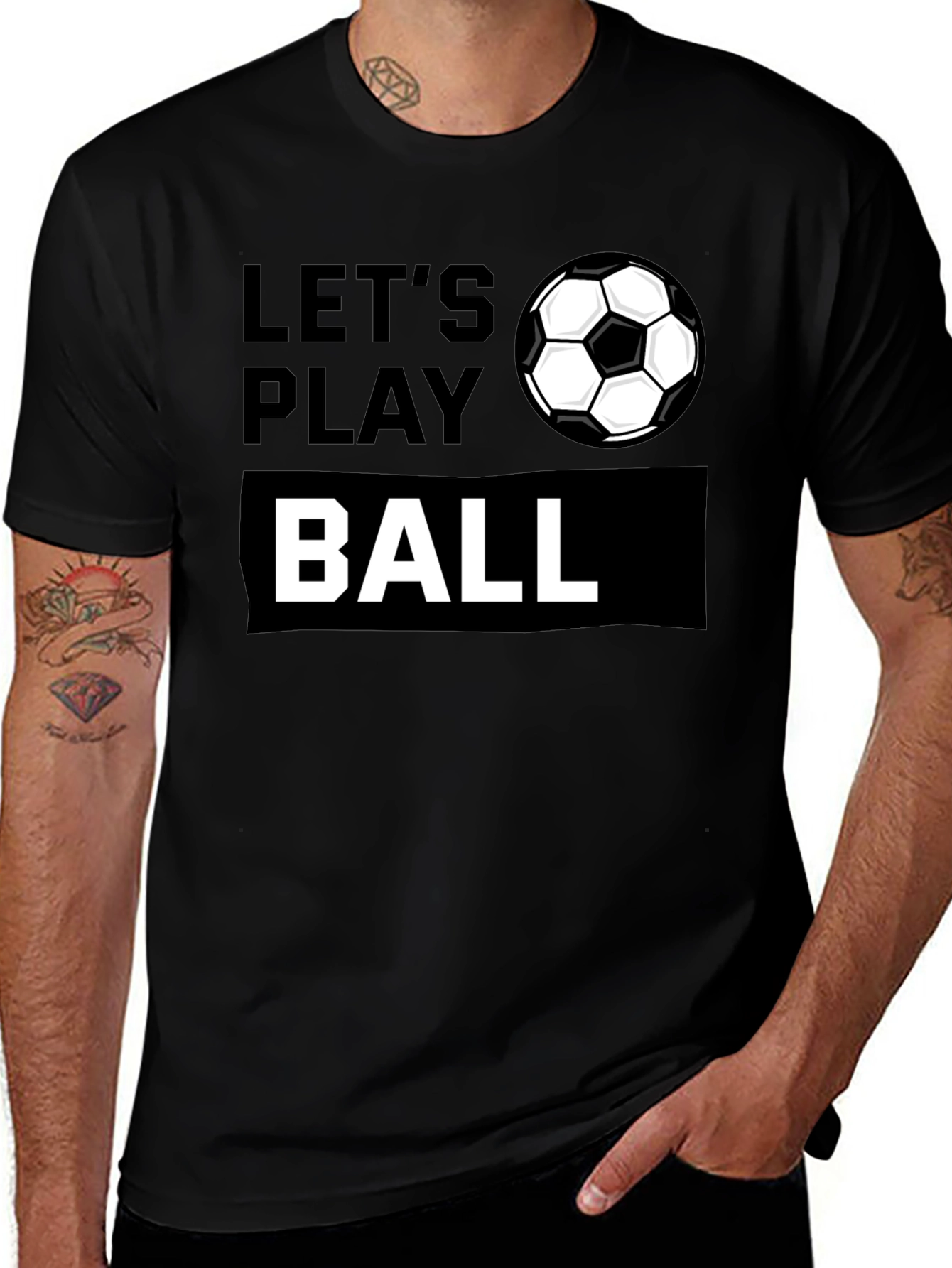 Variant 13 of Let's Play Ball Graphic Tee - Soccer Shirt