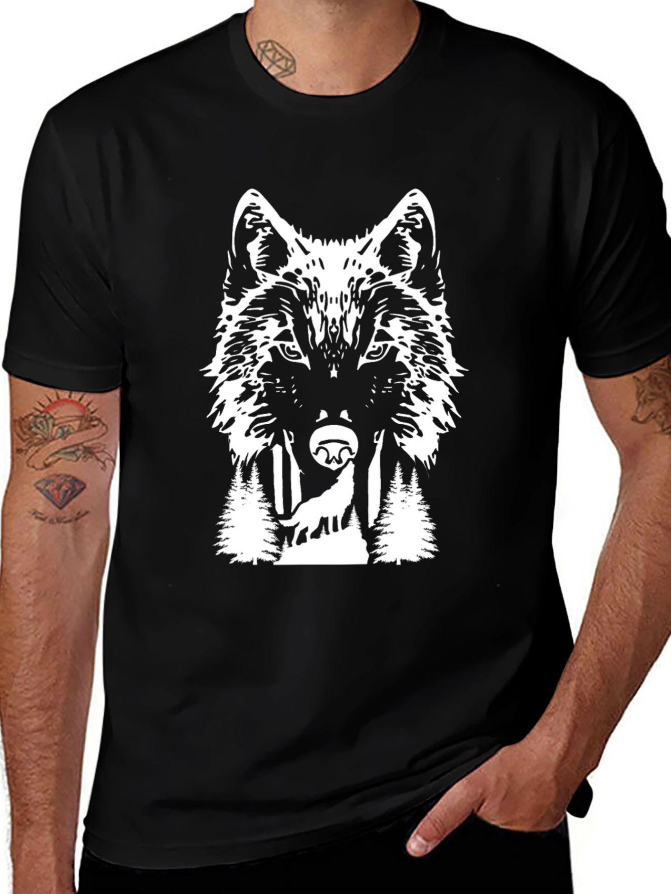 Variant 29 of Wolf Graphic Tee - Wilderness Design T-Shirt