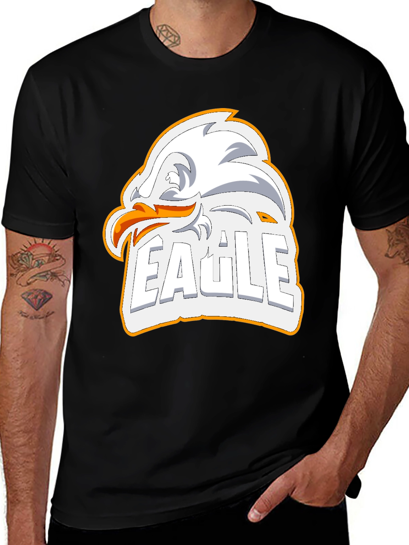 Variant 16 of Eagle Graphic Print Men's Black T-Shirt