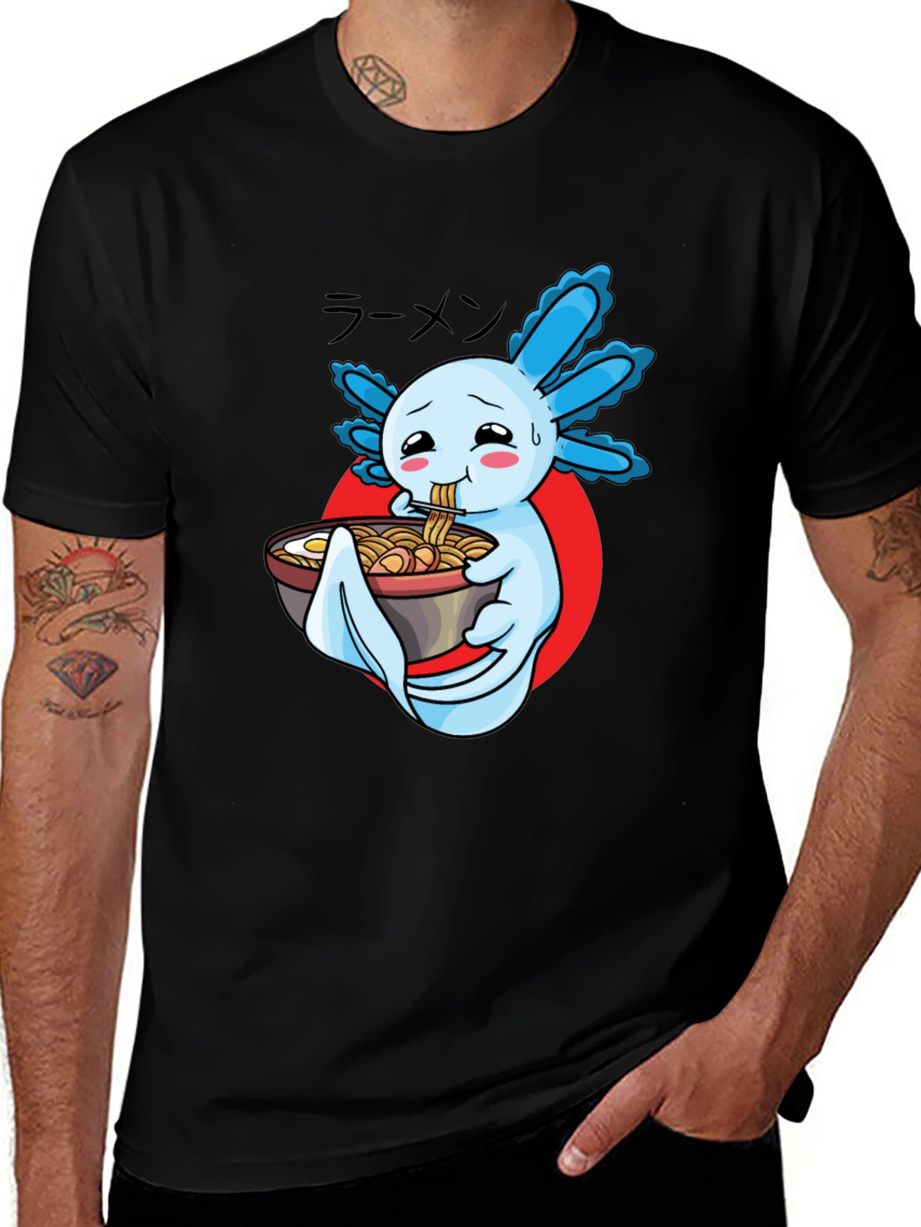 Variant 20 of Axolotl Ramen T-Shirt - Cute Anime Kawaii Noodle Tee