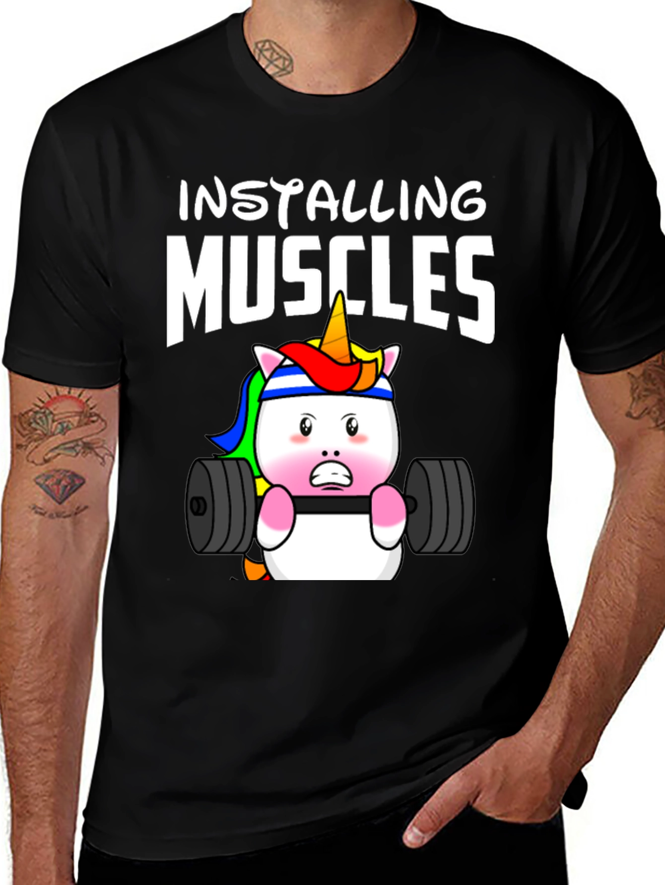 Installing Muscles Unicorn T-Shirt