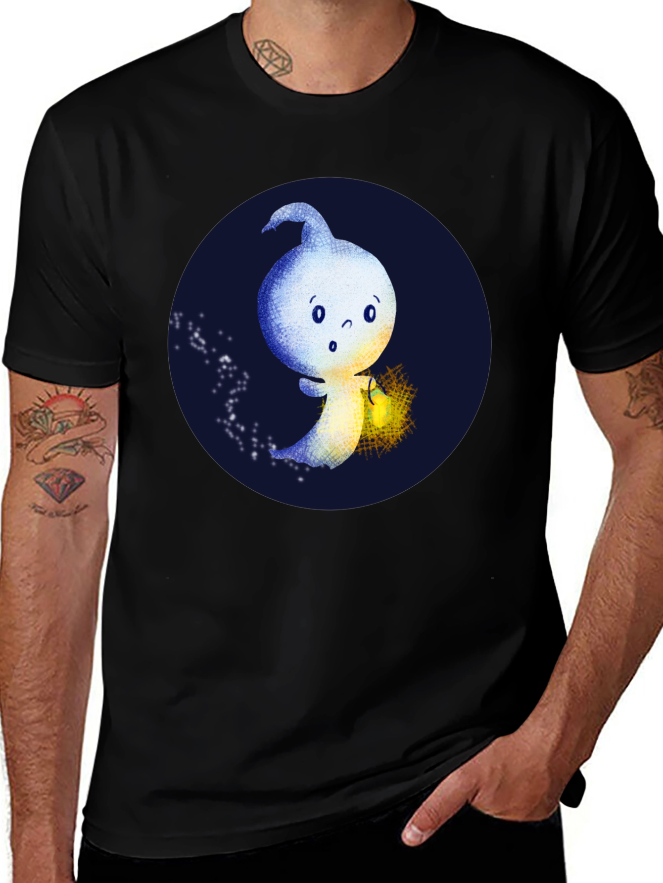 Variant 27 of Spooky Cute Ghost Graphic Tee - Halloween Fun