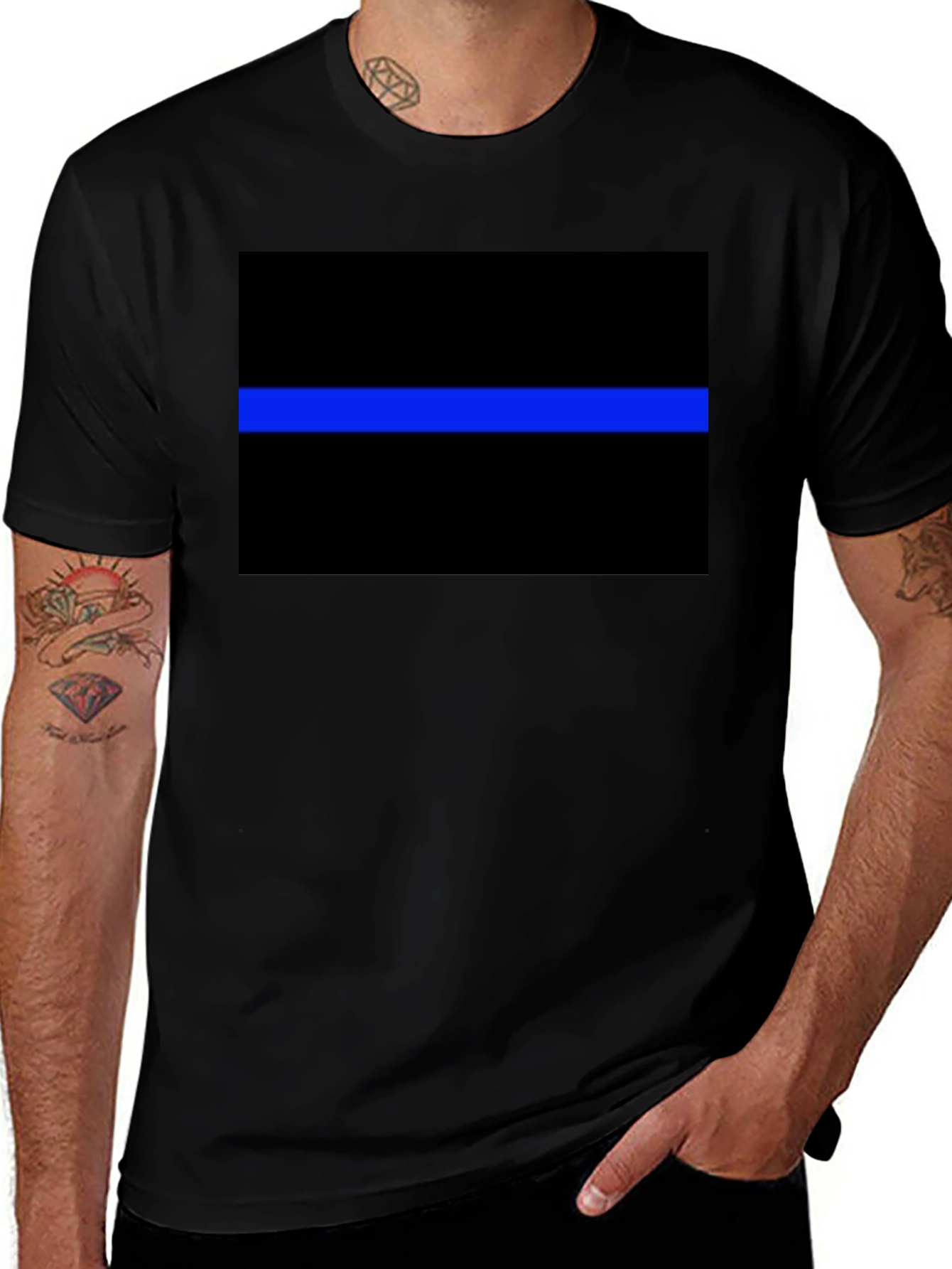 Variant 8 of Thin Blue Line Graphic T-Shirt