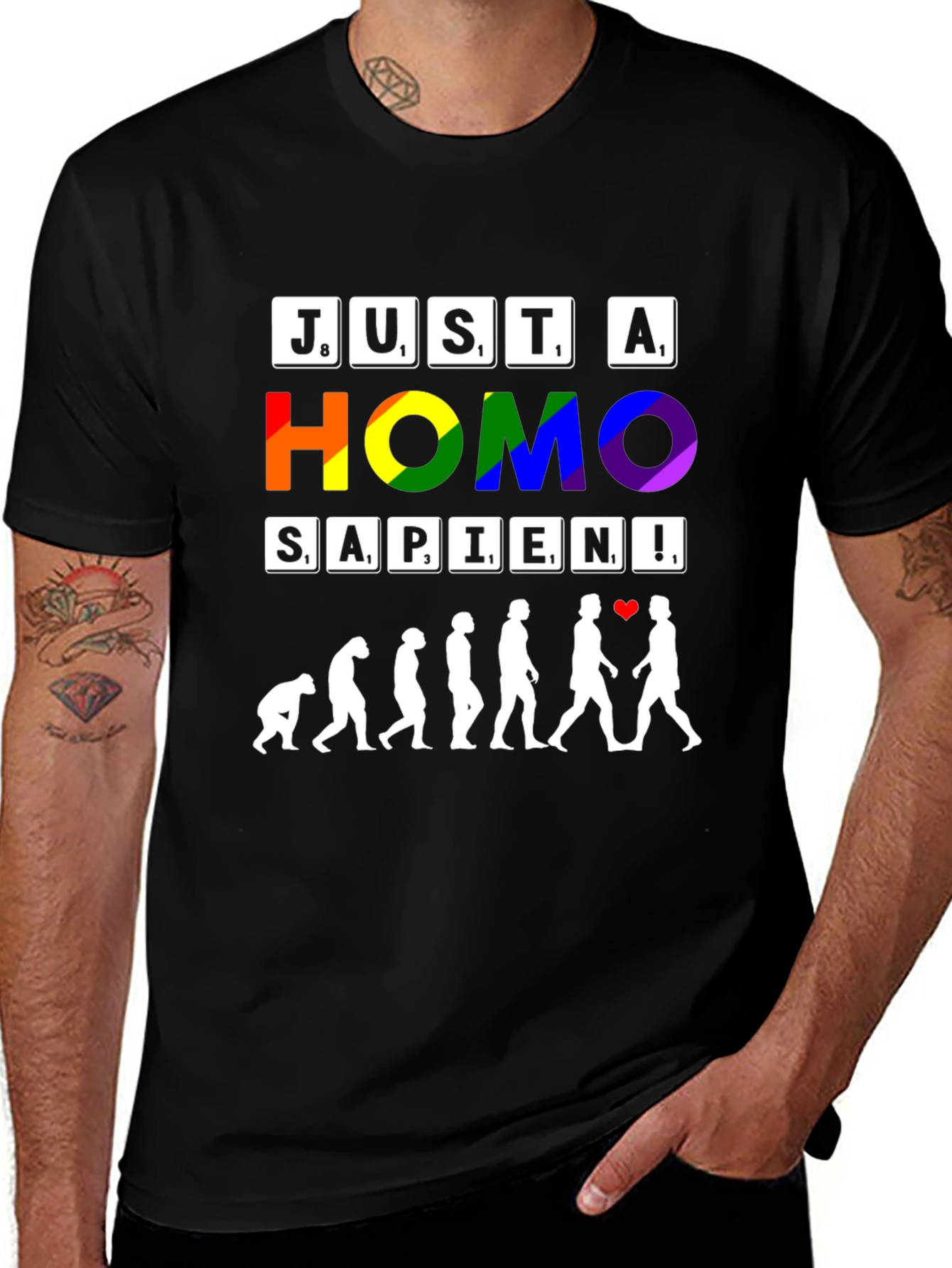 Variant 20 of Just a Homo Sapien Pride T-Shirt