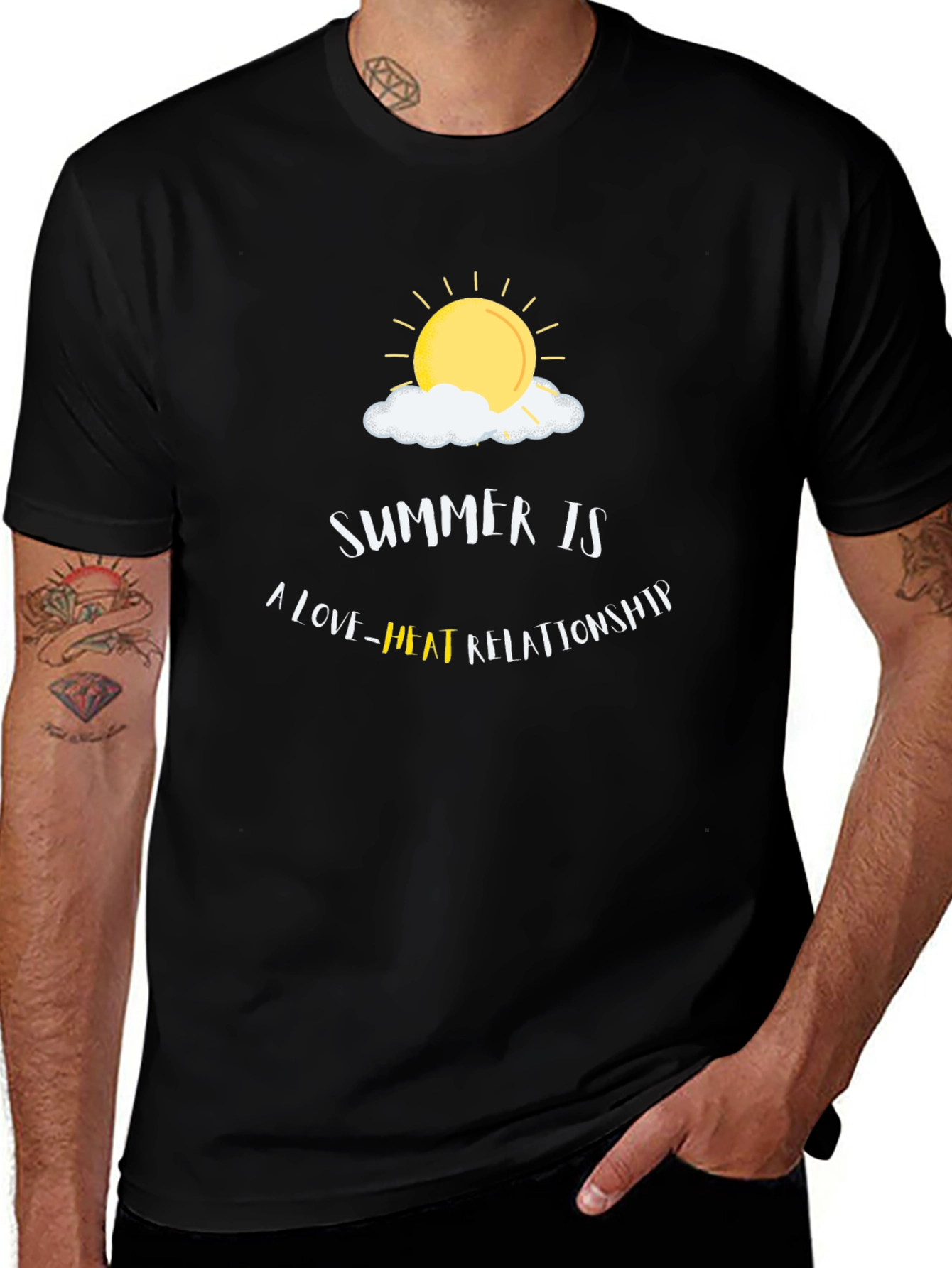 Variant 27 of Summer Heat Graphic Tee -  Love-Heat Relationship Shirt