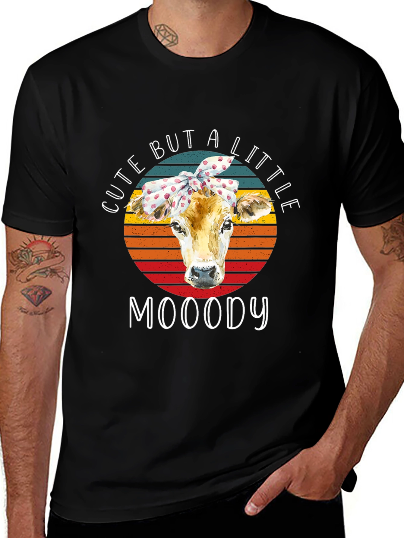 Variant 18 of Cute But A Little Mooody Cow Graphic Tee