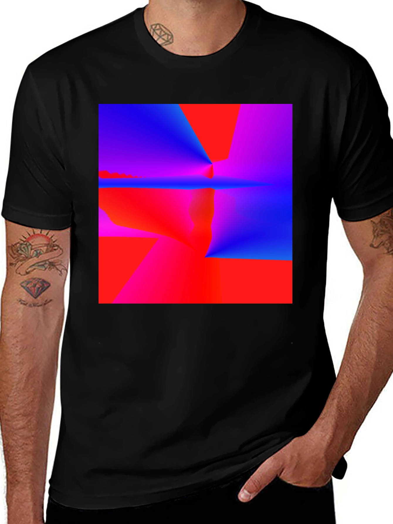 Variant 3 of Abstract Graphic Tee - Bold Colors, Modern Design