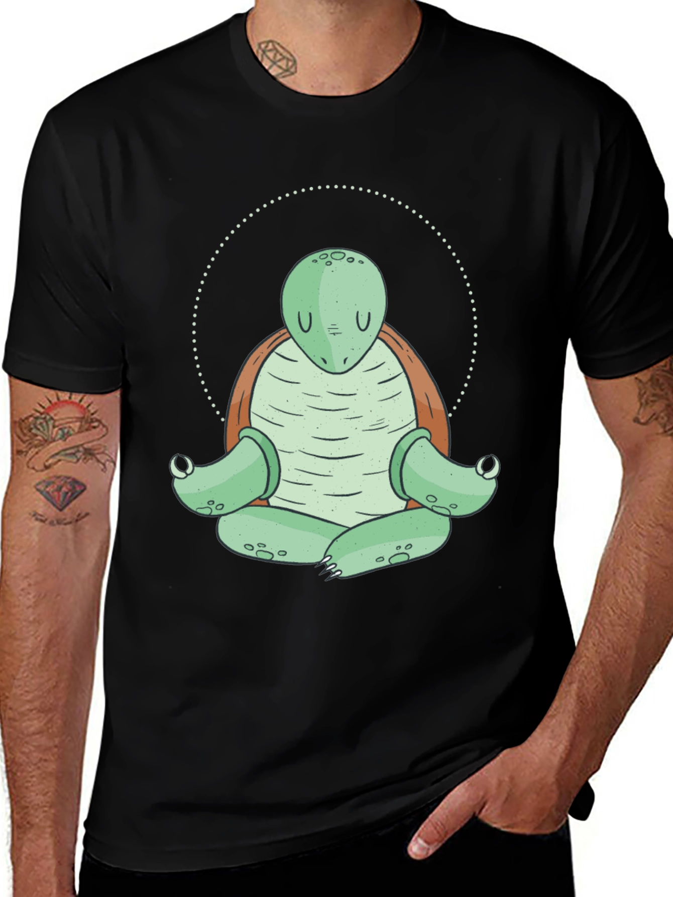 Variant 26 of Zen Turtle Meditation T-Shirt - Relaxed Fit
