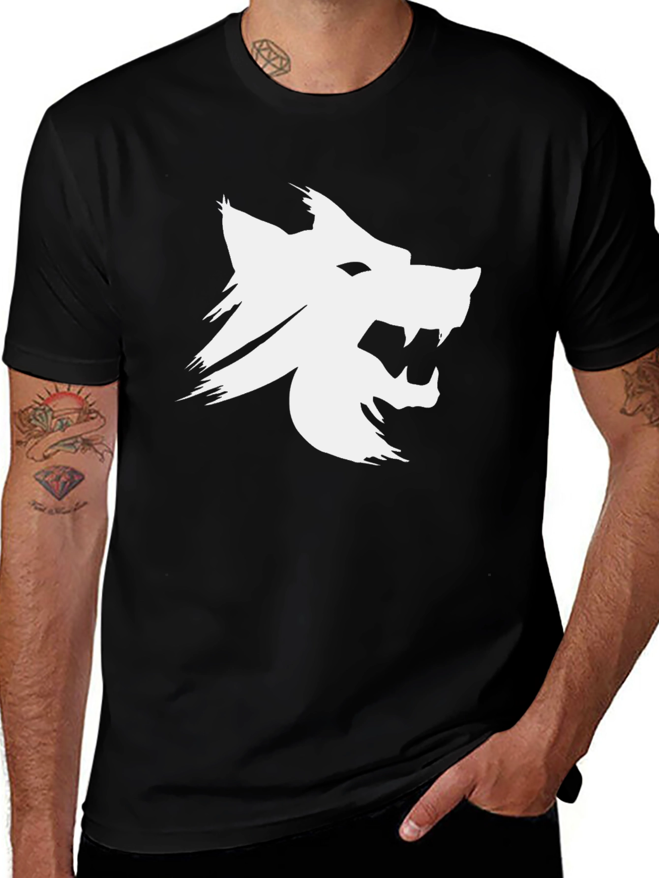 Variant 29 of Wolf Graphic Black T-Shirt