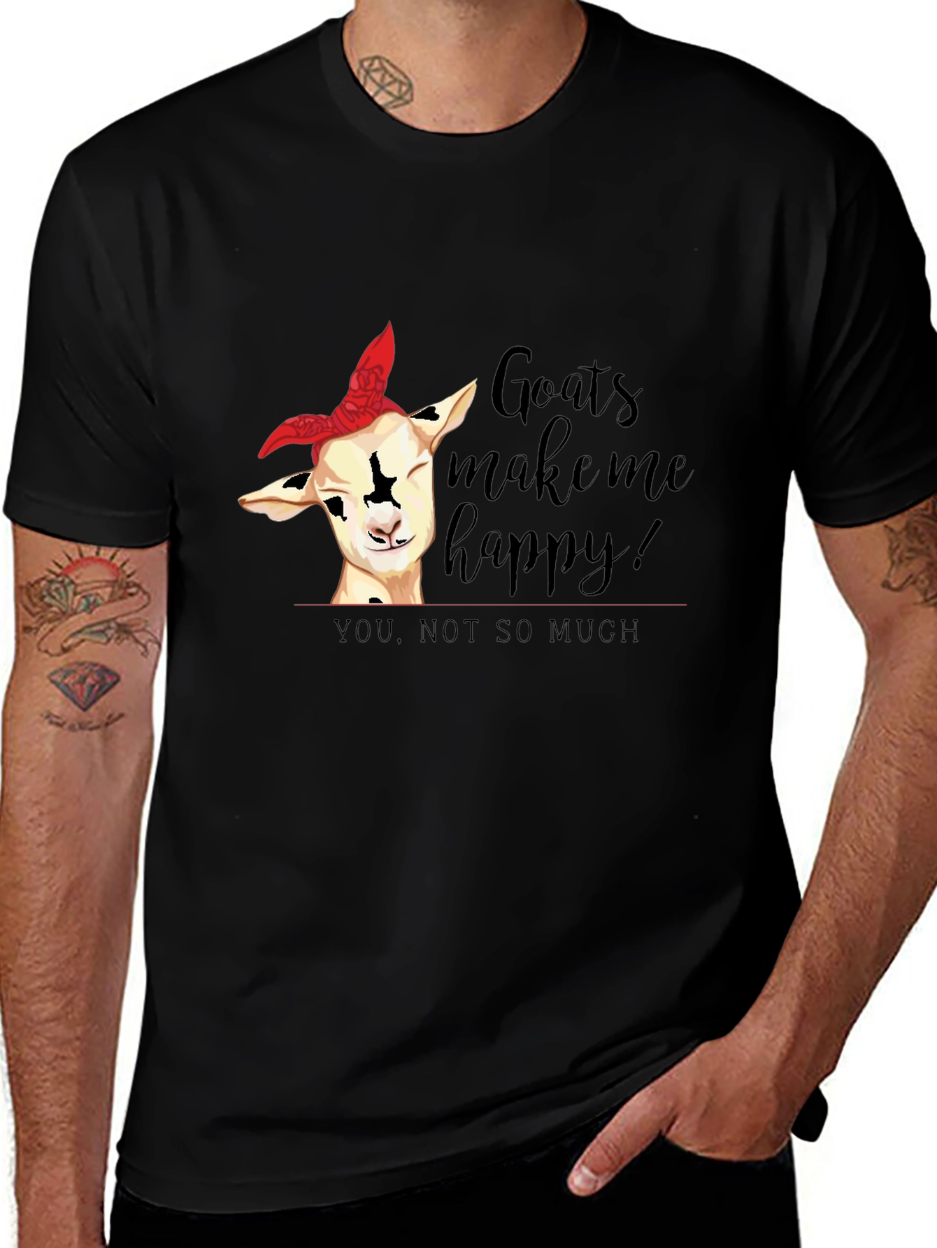 Variant 11 of Goats Make Me Happy T-Shirt - Funny Goat Lover Tee