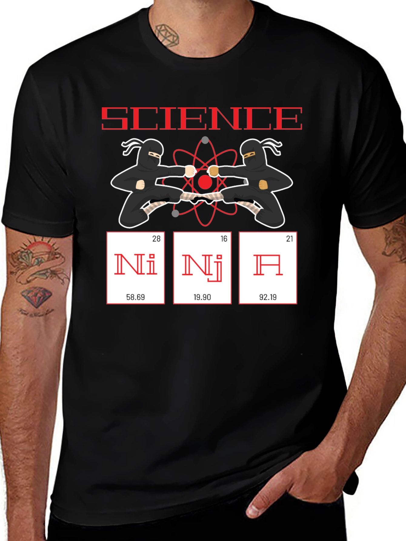Variant 14 of Science Ninja Funny T-Shirt - Periodic Table Elements