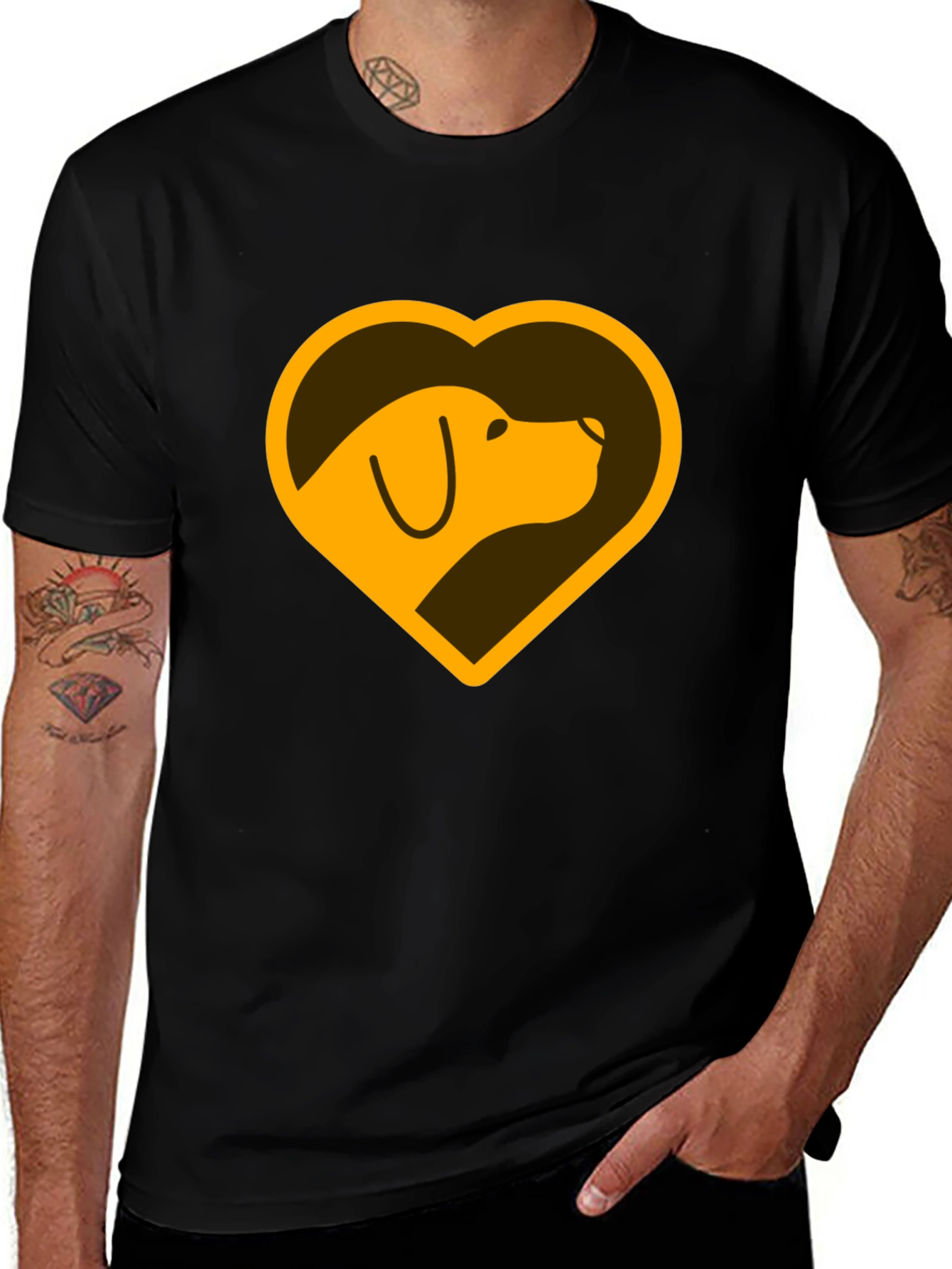 Variant 20 of Dog Lover T-Shirt: Heart Silhouette Design