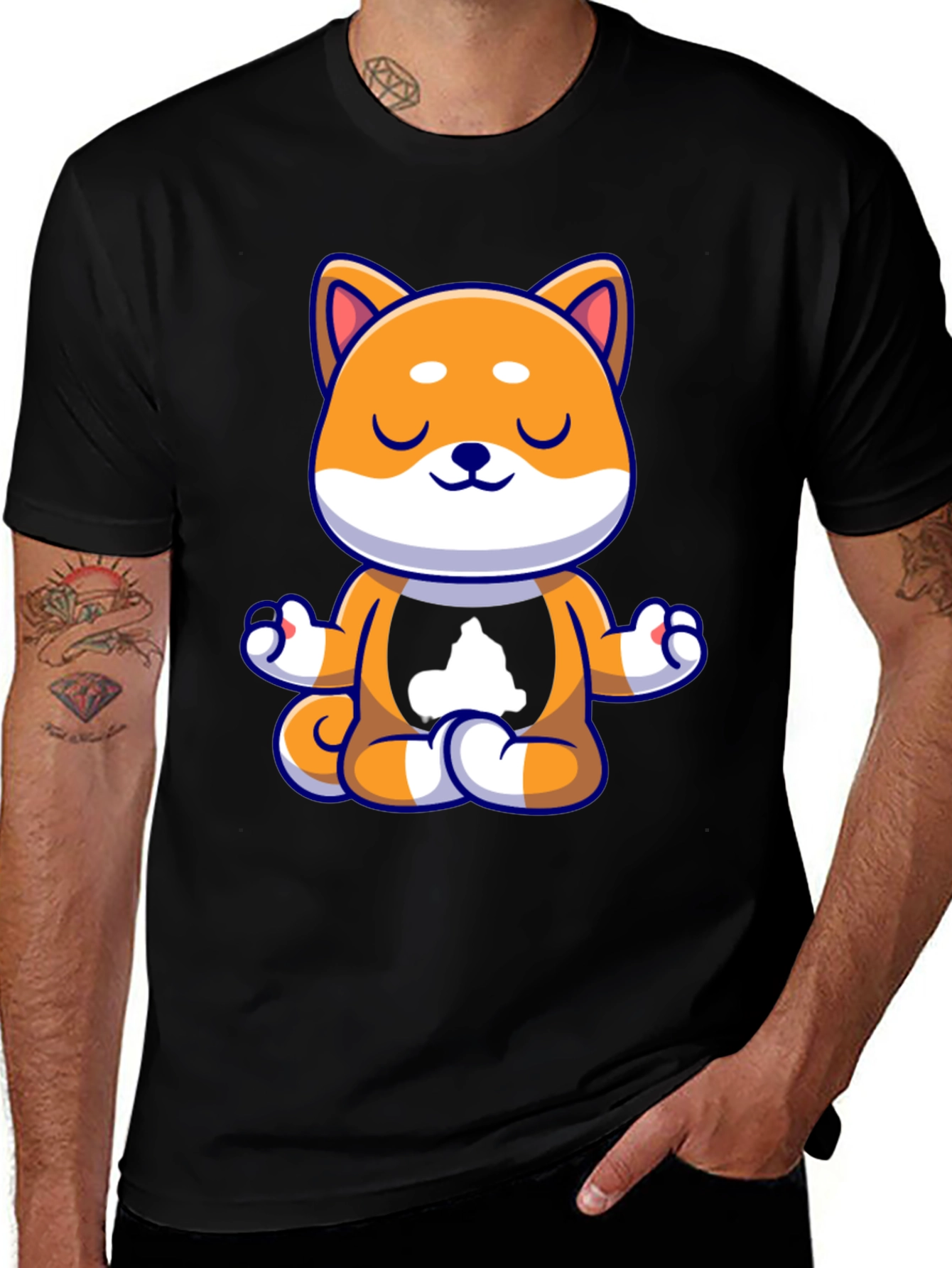 Variant 3 of Meditating Doge T-Shirt - Relaxed Zen Vibes