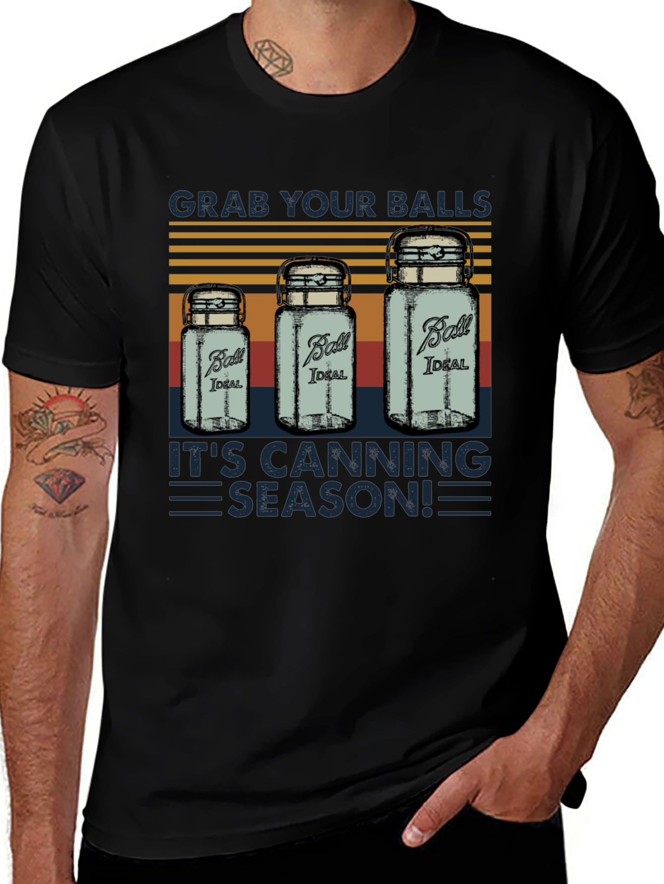 Black Grab Your Balls Canning Season T-Shirt main image