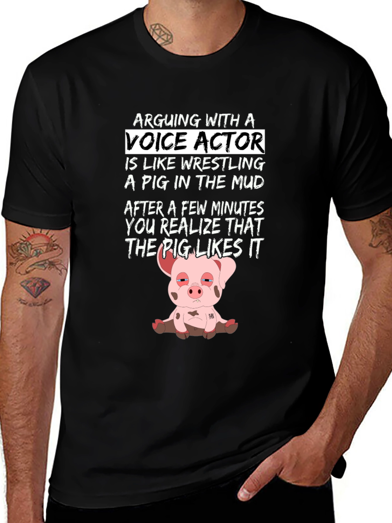 Variant 22 of Voice Actor Pig T-Shirt - Funny Unisex Tee
