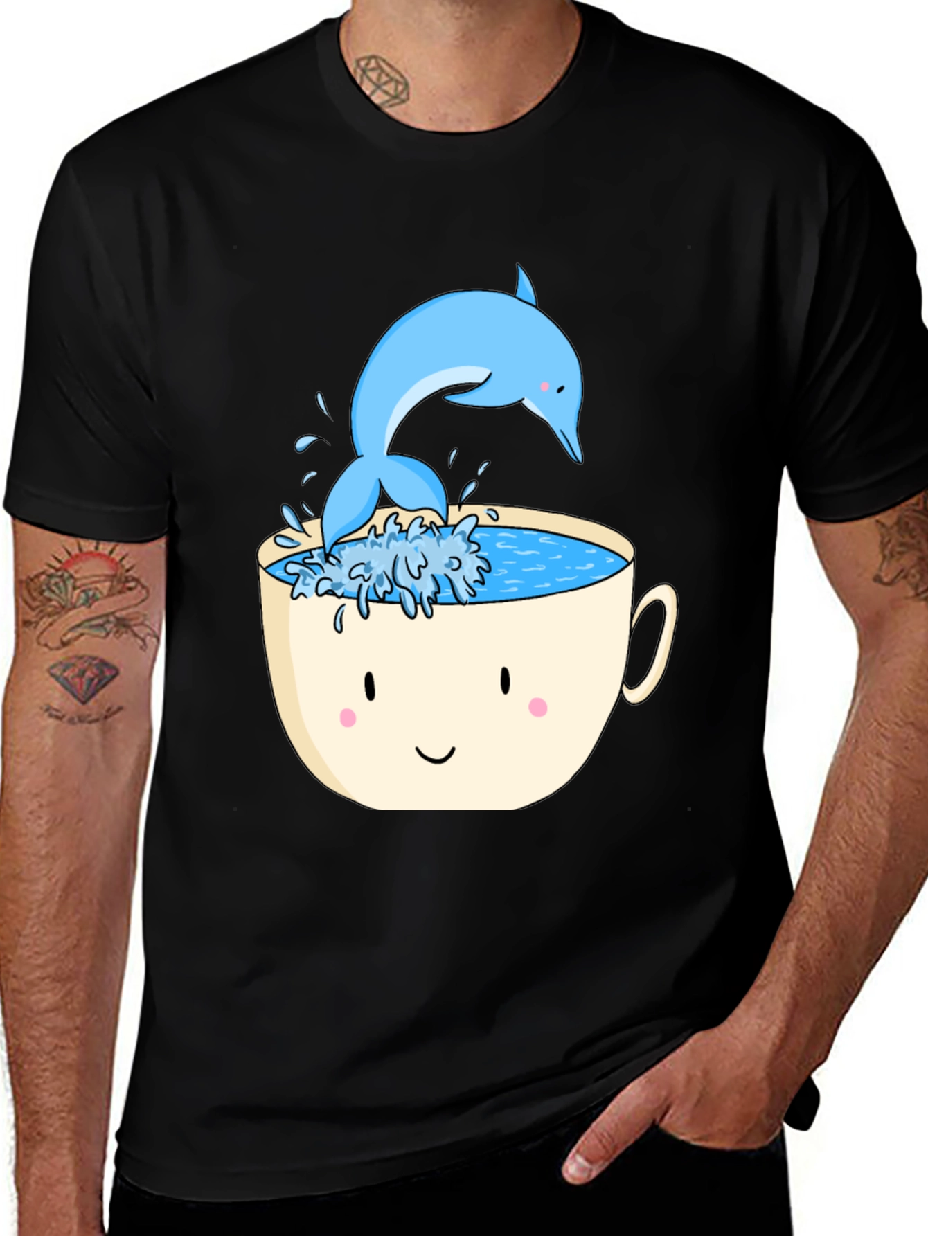 Variant 11 of Dolphin Tea Cup Graphic Tee