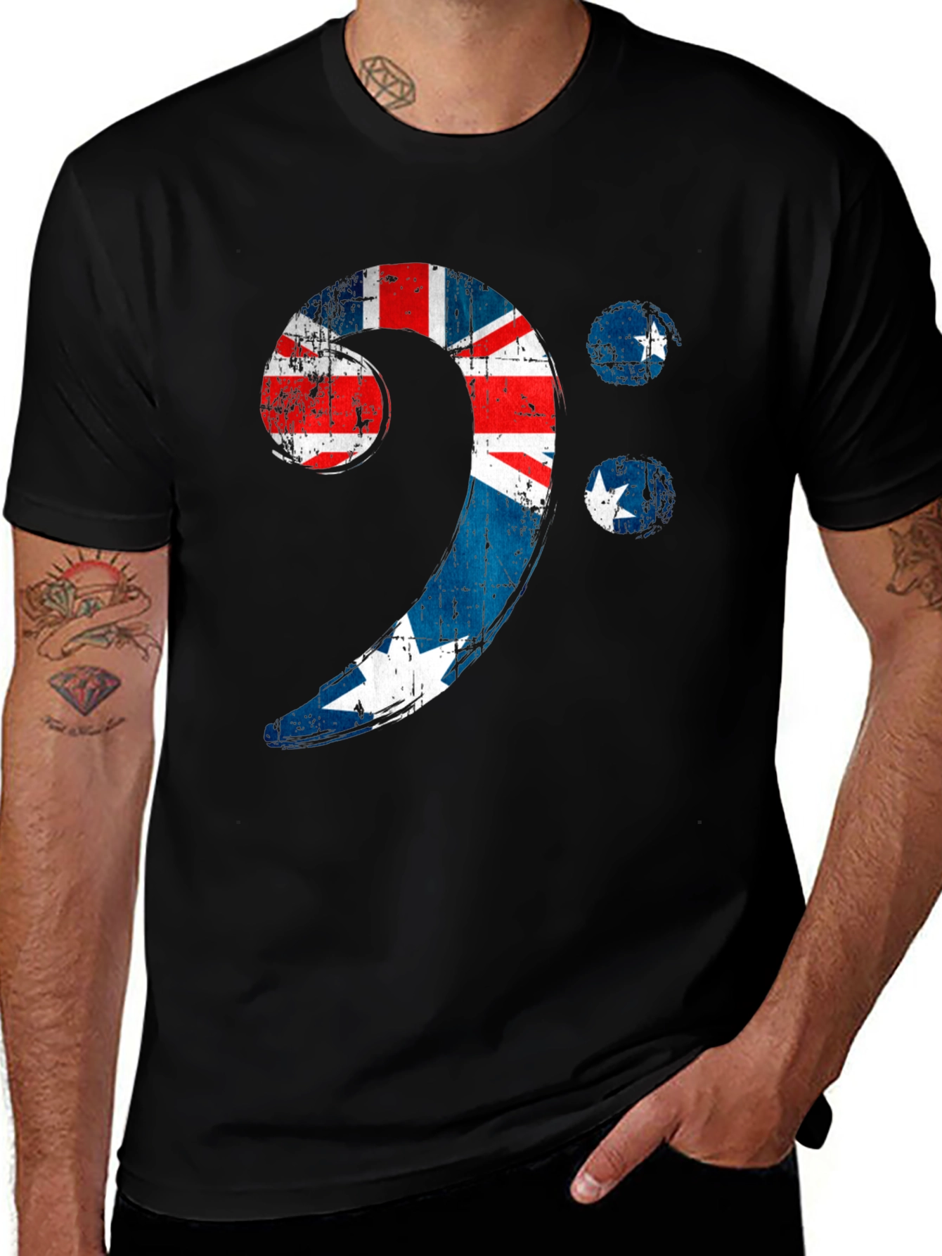 Bass Clef Australian Flag Graphic Tee
