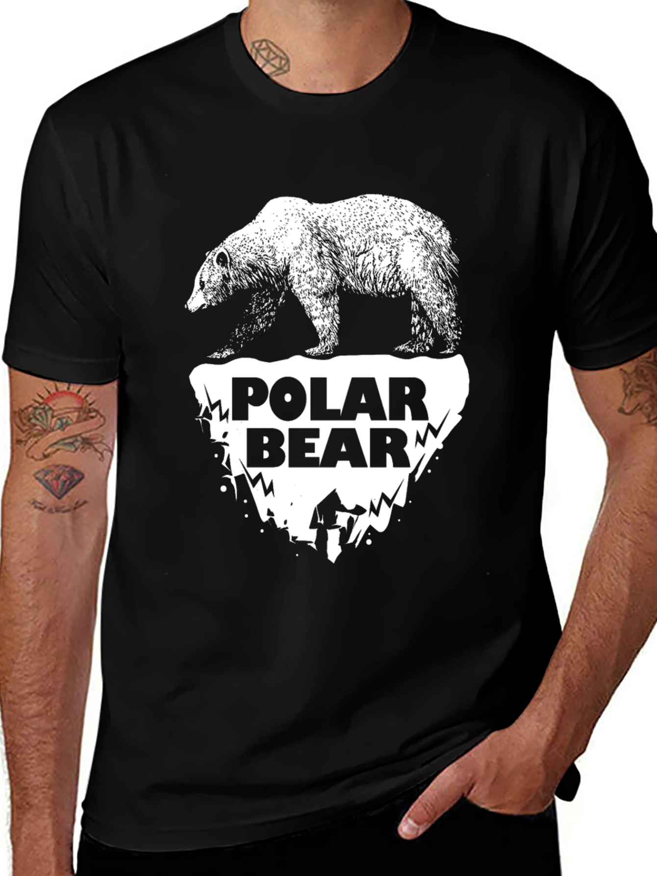 Variant 26 of Polar Bear Graphic Tee - Black T-Shirt