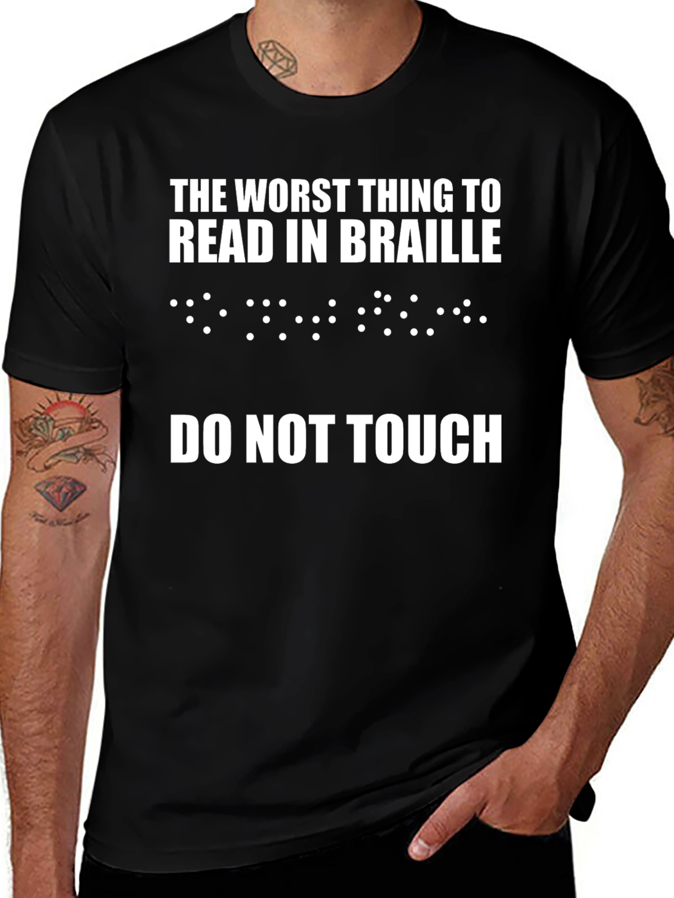 Variant 5 of Funny Braille T-Shirt: Do Not Touch!