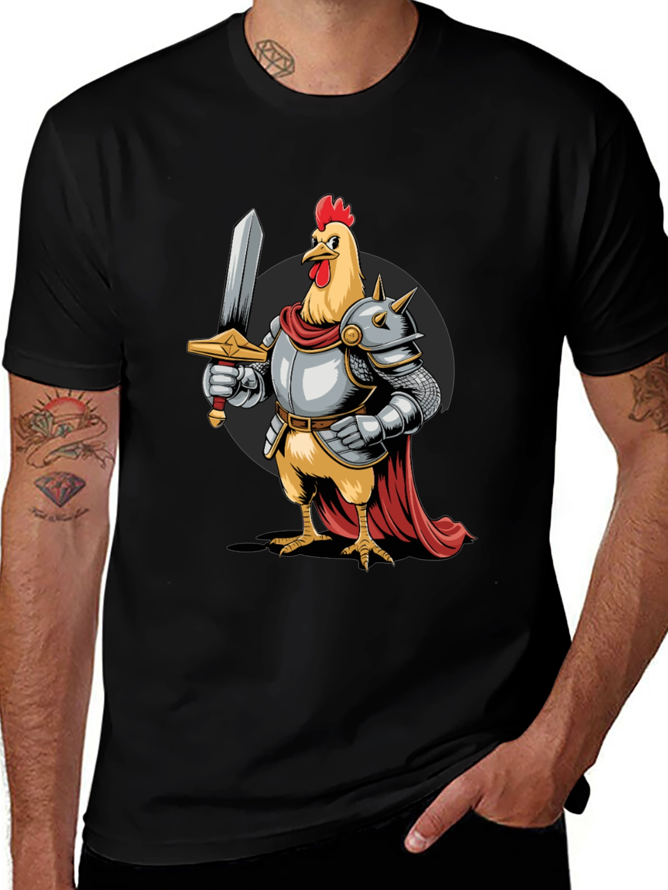 Variant 23 of Knight Chicken T-Shirt - Funny Animal Design