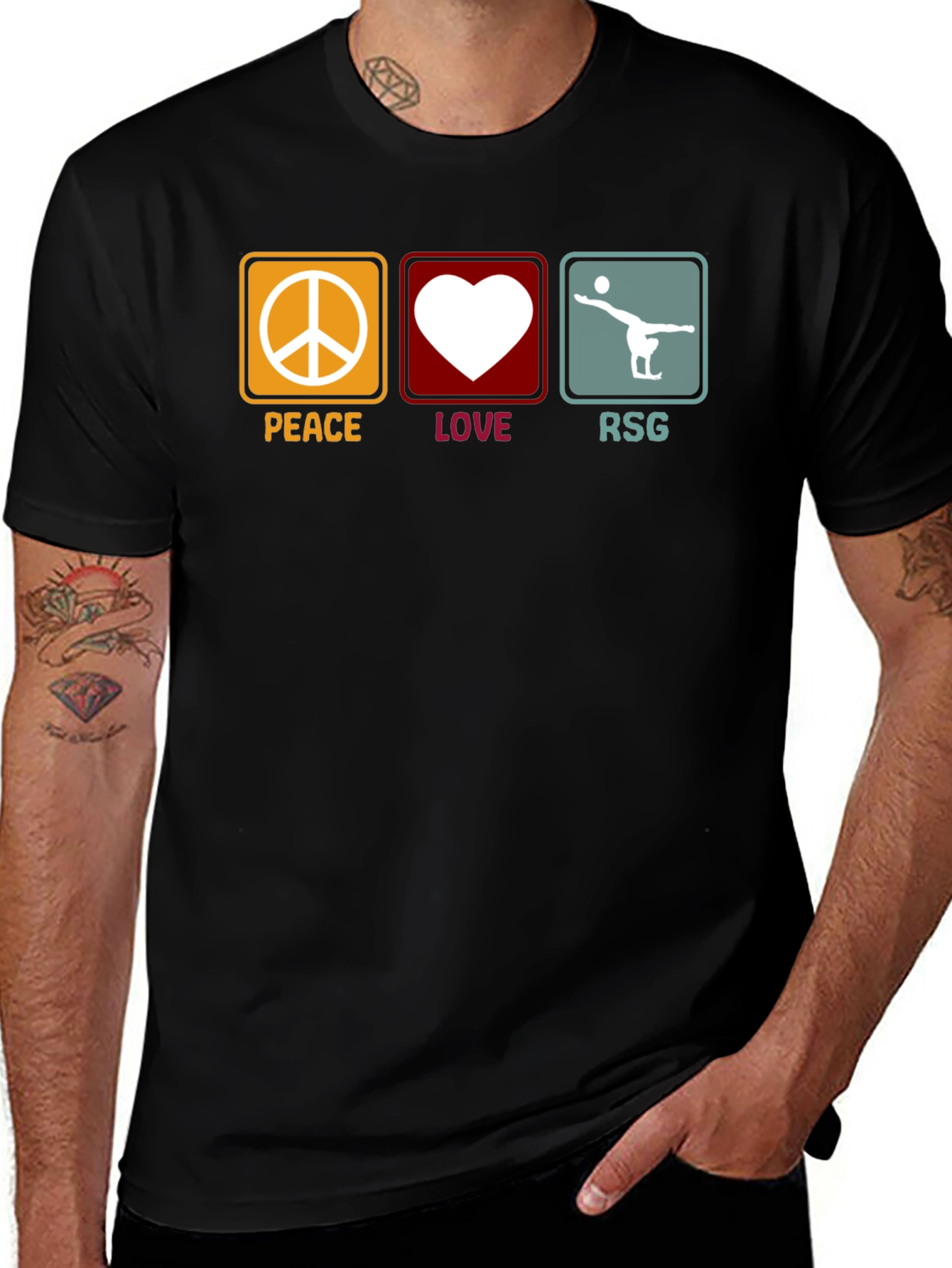Variant 19 of Peace Love RSG Rhythmic Gymnastics T-Shirt